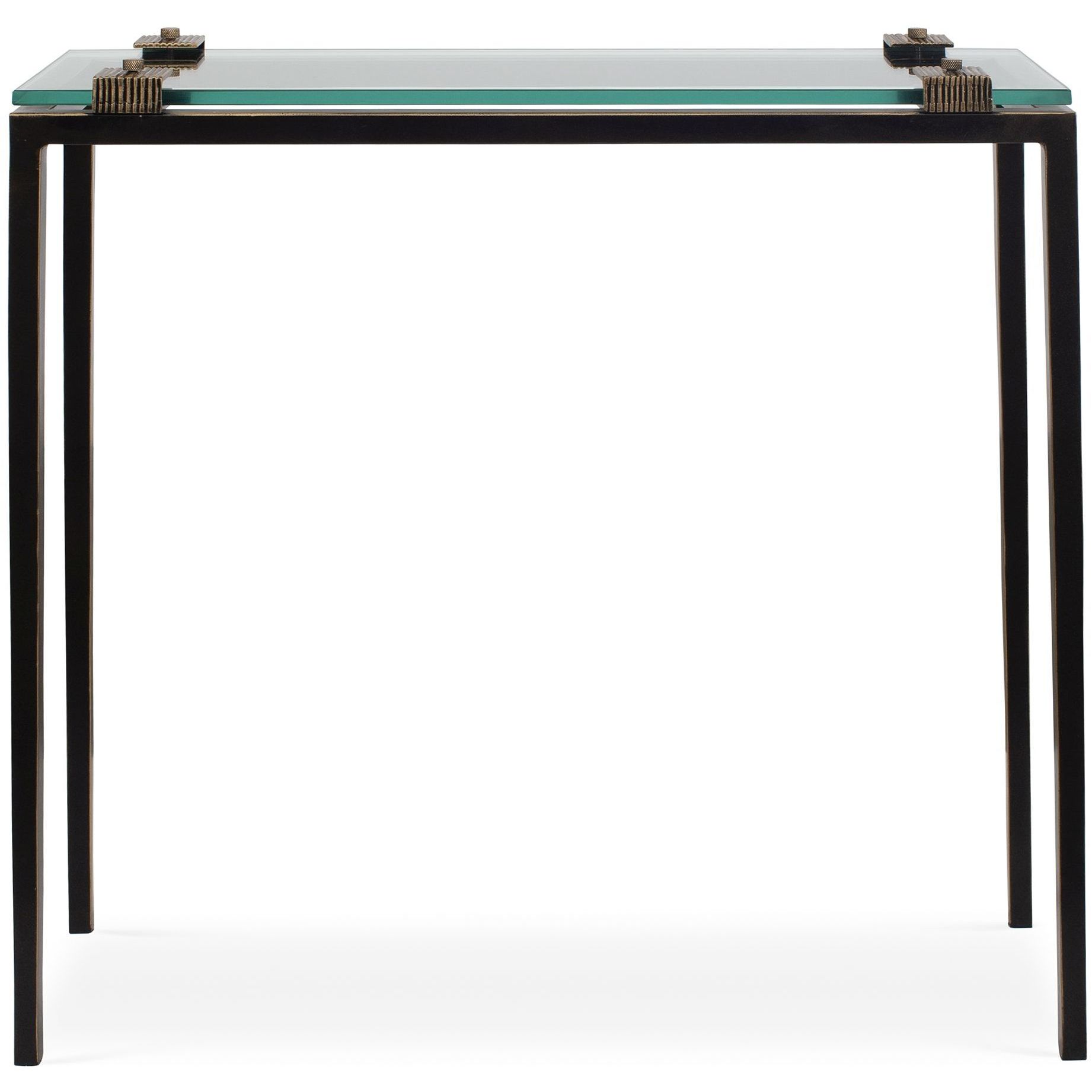 Averona 24.5 X 24 inch Clear Glass and Warm Bronze Accent Table