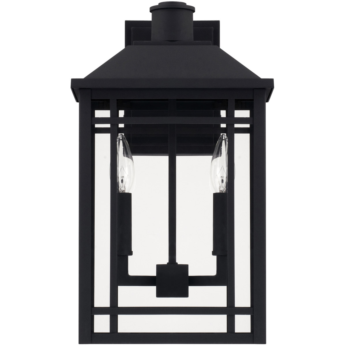 Braden 2 Light 16.75 inch Black Outdoor Wall Lantern