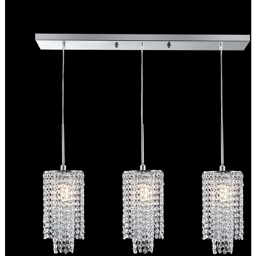 Contemporary 3 Light 6 inch Silver Chandelier Ceiling Light