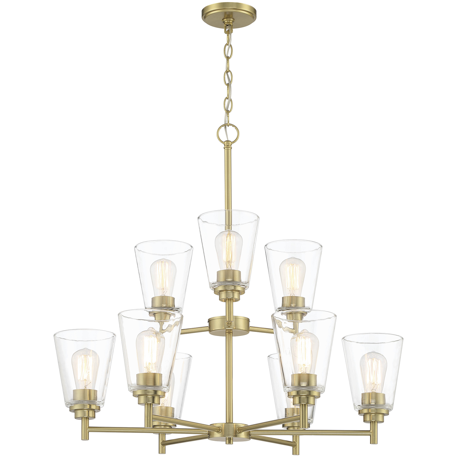 Westin 9 Light 30 inch Brushed Gold Chandelier Ceiling Light