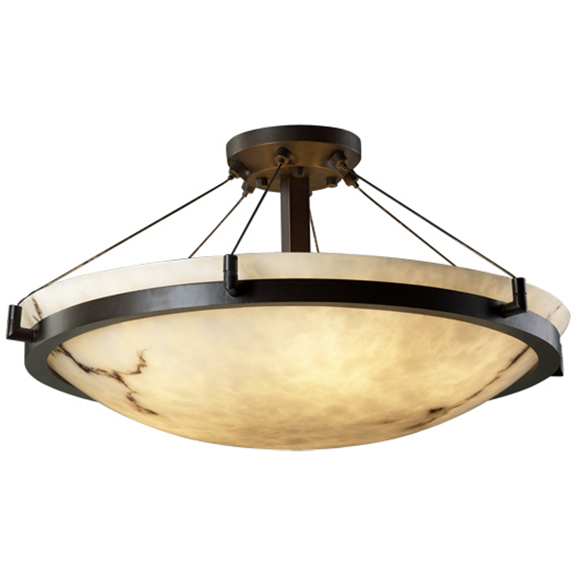 LumenAria 6 Light 21 inch Dark Bronze Semi Flush Mount Ceiling Light in Incandescent