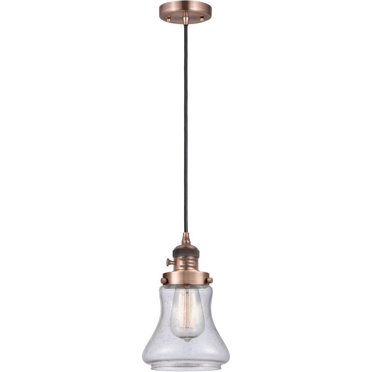 Franklin Restoration Bellmont LED 6 inch Antique Copper Mini Pendant Ceiling Light