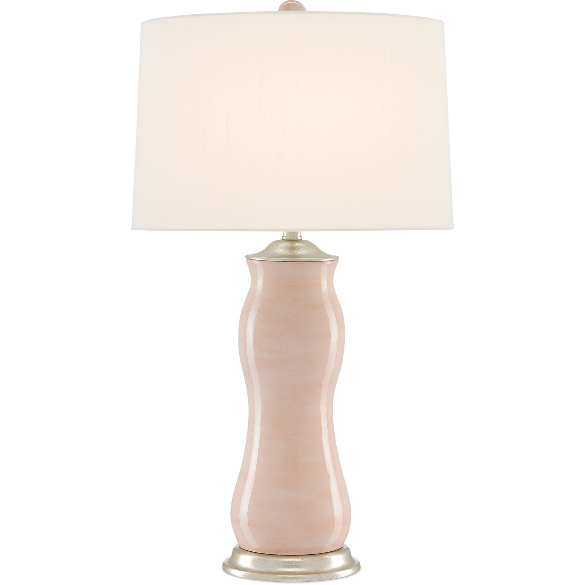 Ondine 30.5 inch 150 watt Blush and Silver Leaf Table Lamp Portable Light