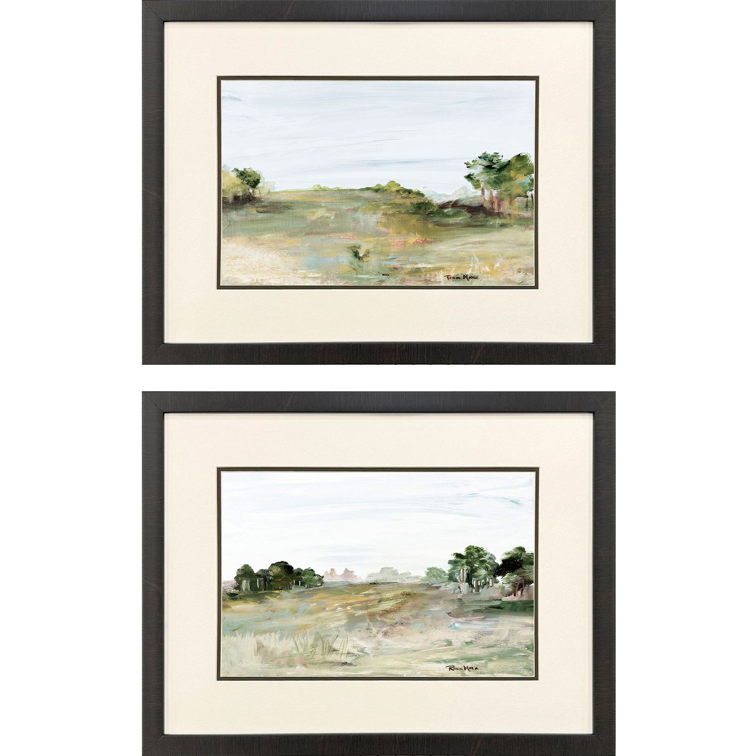 Relaxing View Green and Blue and Brown Framed Art, Propac