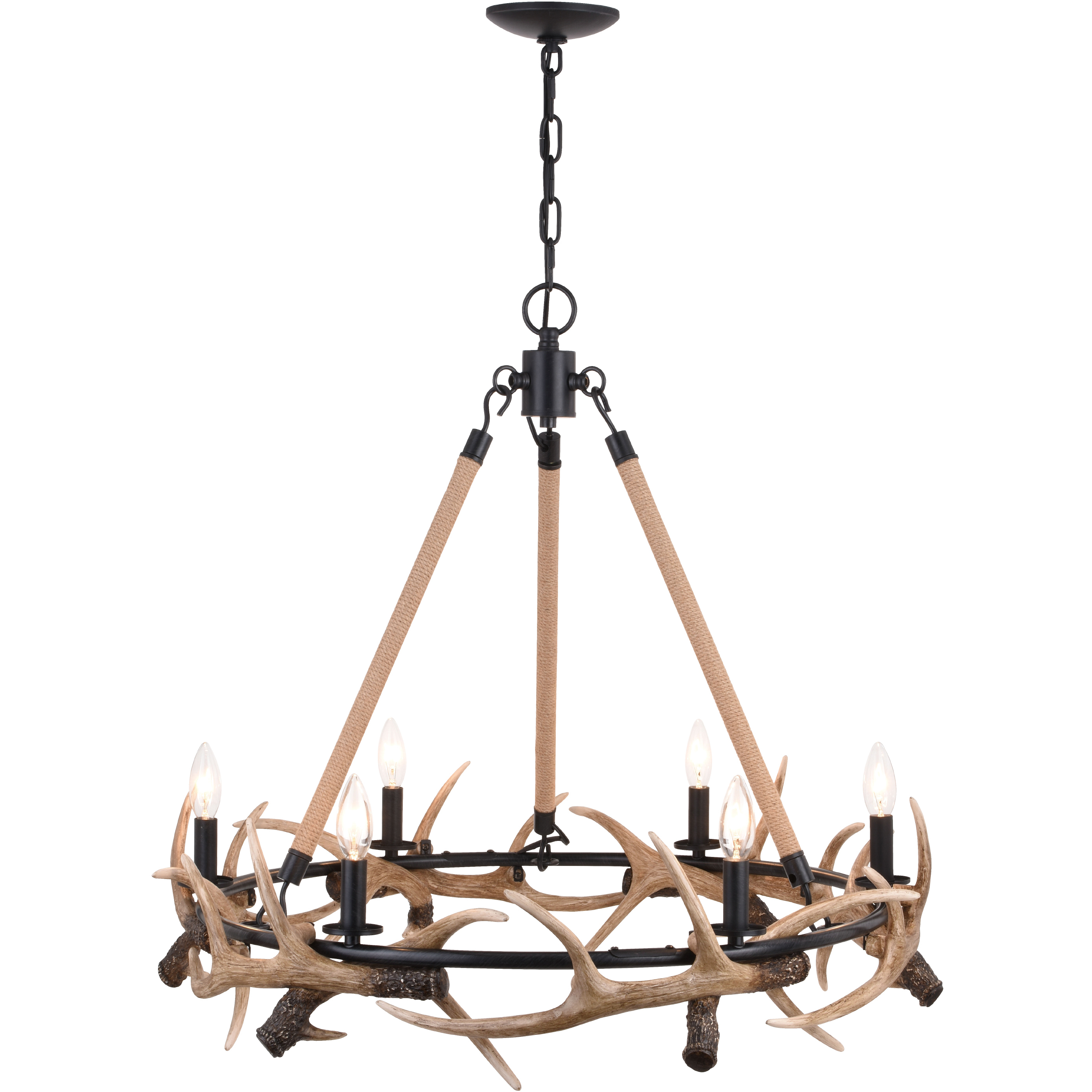 Breckenridge LED 30.5 inch Aged Iron Chandelier Ceiling Light in 6