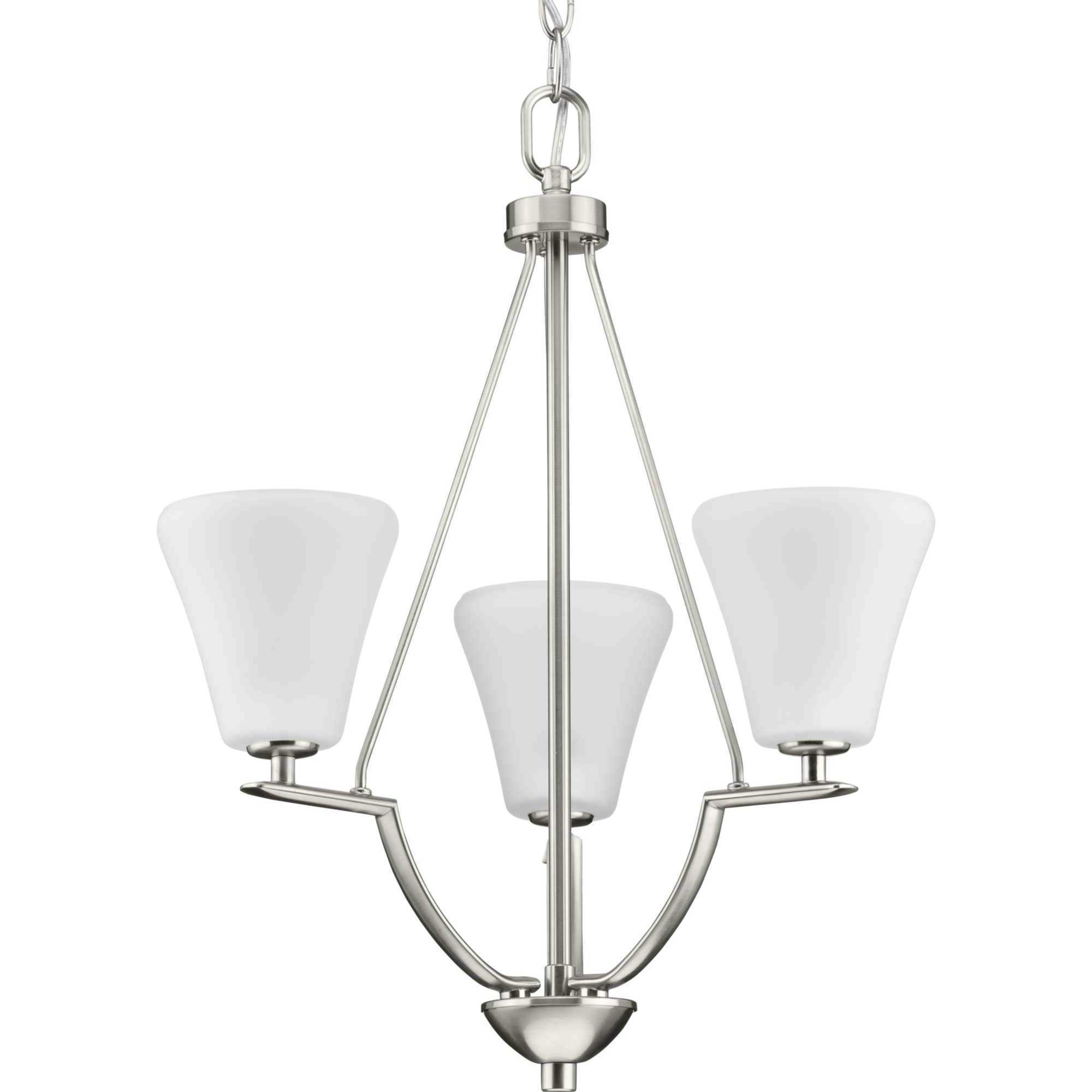 Bravo 3 Light 18 inch Brushed Nickel Foyer Chandelier Ceiling Light