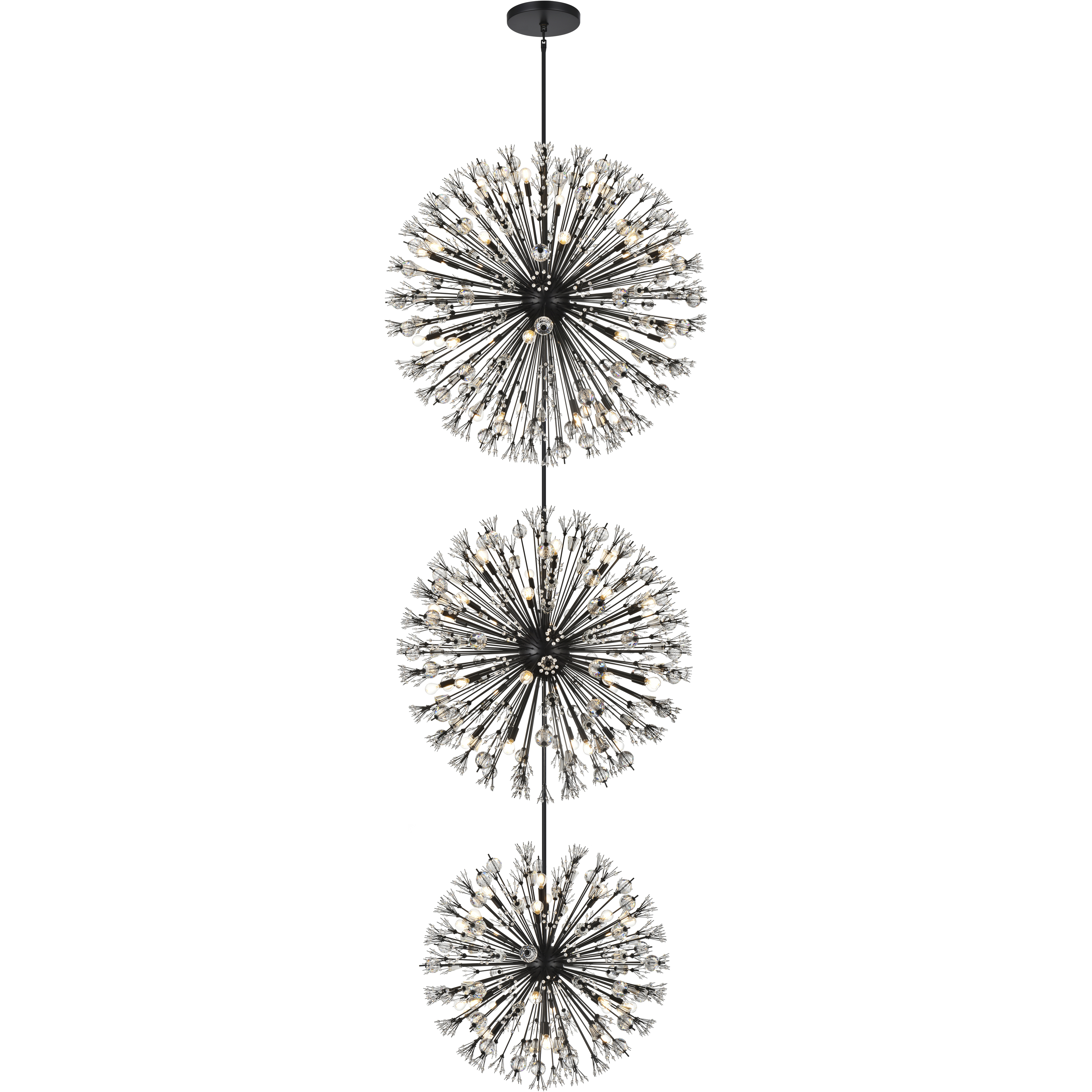 Vera 90 Light 50 inch Black Chandelier Ceiling Light