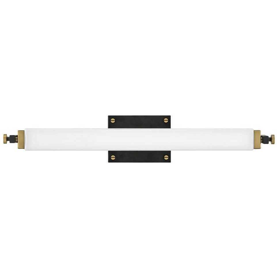 Rollins LED 24 inch Black with Heritage Brass Bath Light Wall Light in Black / Heritage Brass, Vertical