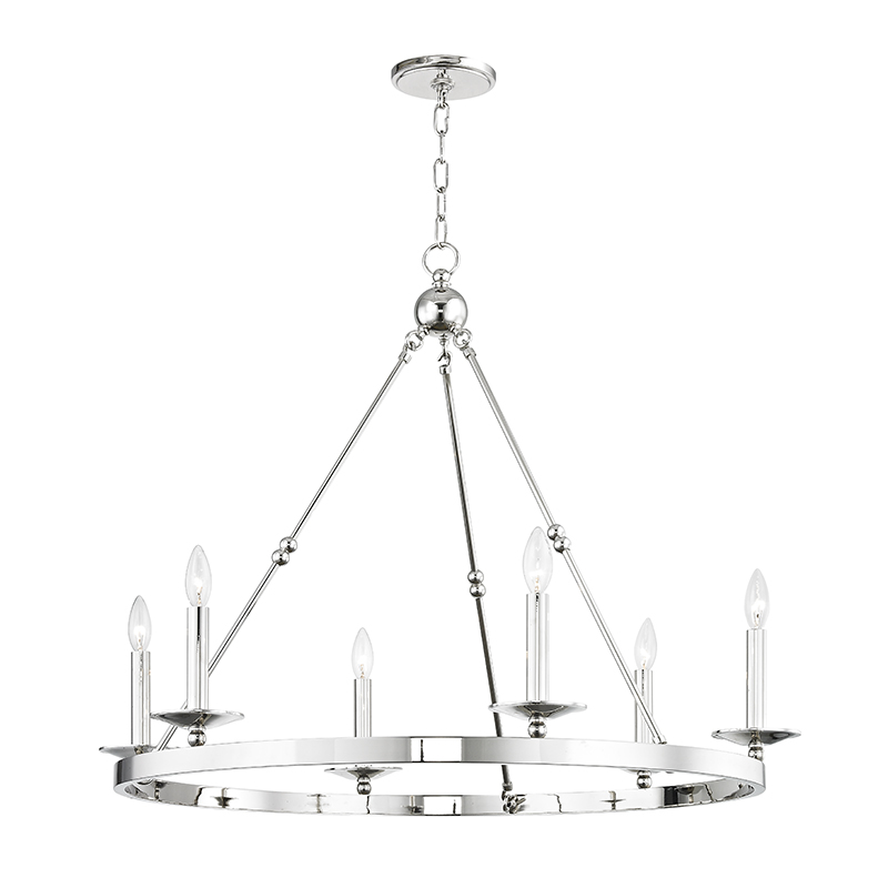 Allendale 6 Light 35.75 inch Polished Nickel Chandelier Ceiling Light