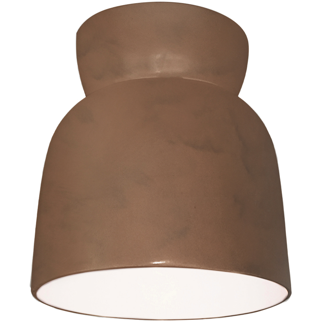 Radiance Collection - Hourglass 1 Light 7.5 inch Terra Cotta Flush-Mount Ceiling Light in Replaceable Bulb, Form+Finish+Function