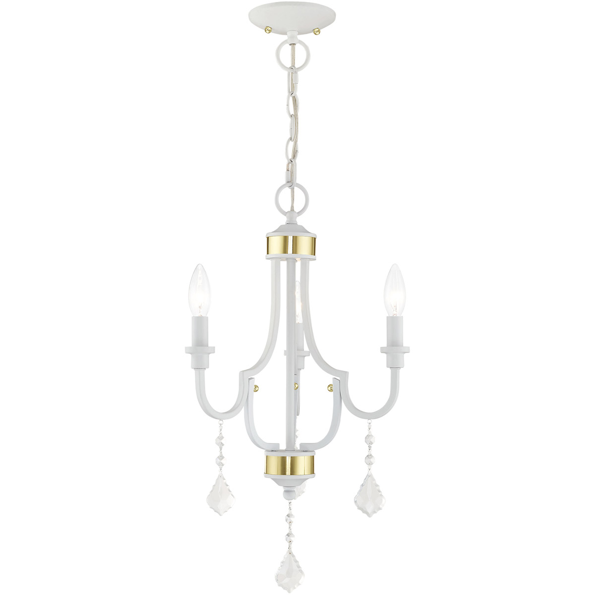 Glendale 3 Light 14 inch White Mini Chandelier Ceiling Light