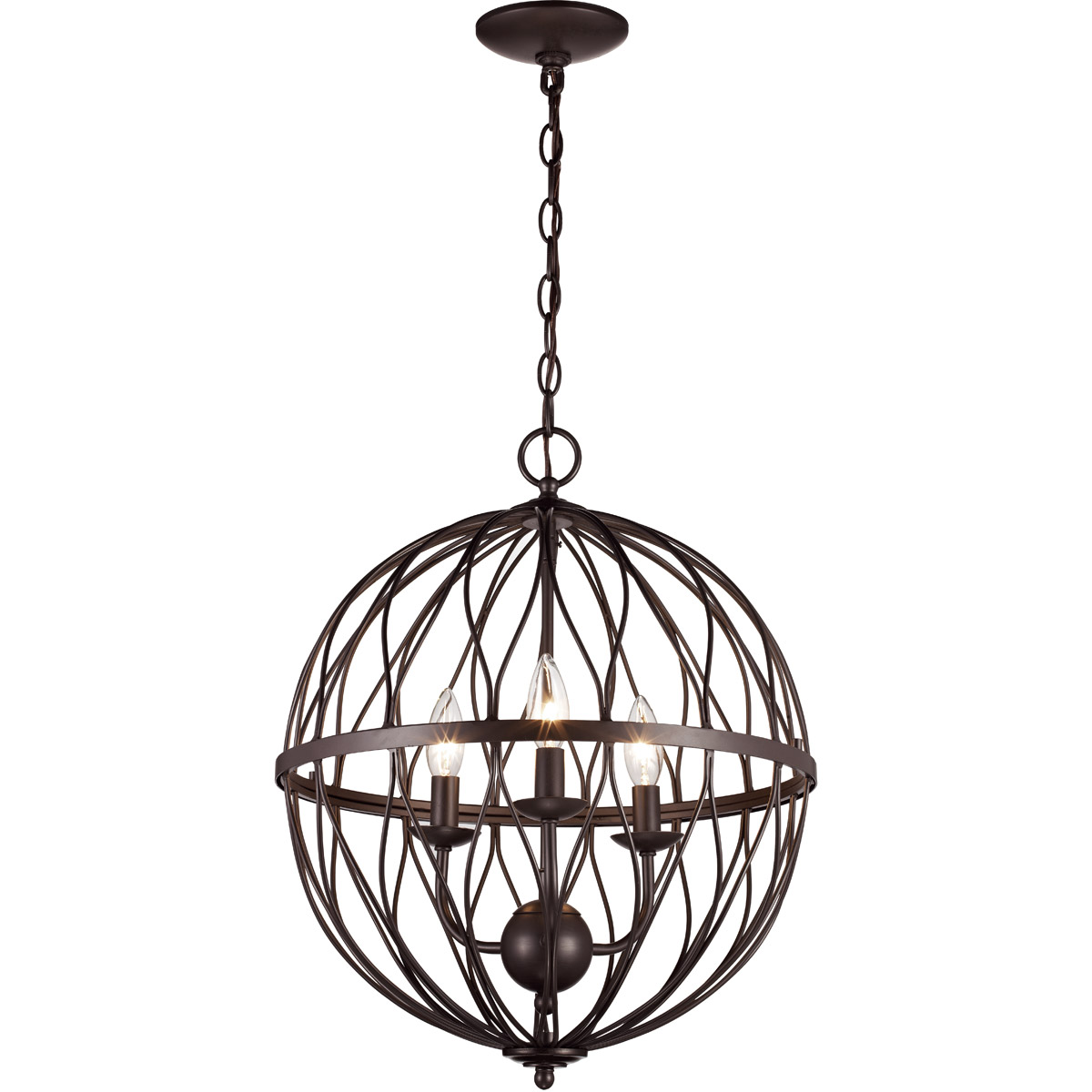 Sequoia 3 Light 16 inch Rubbed Oil Bronze Pendant Ceiling Light