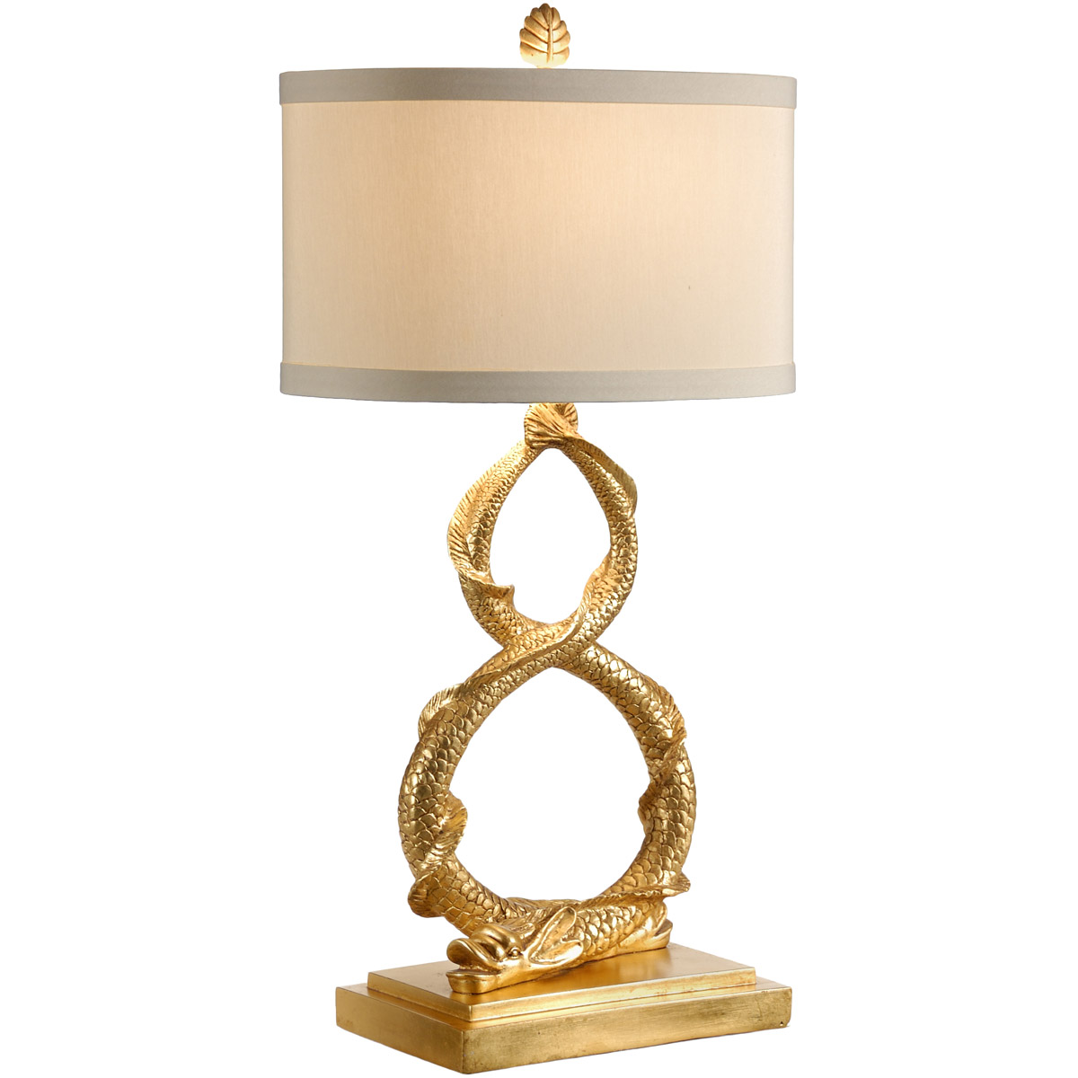 Wildwood 33 inch 100 watt Antique Gold Leaf Table Lamp Portable Light