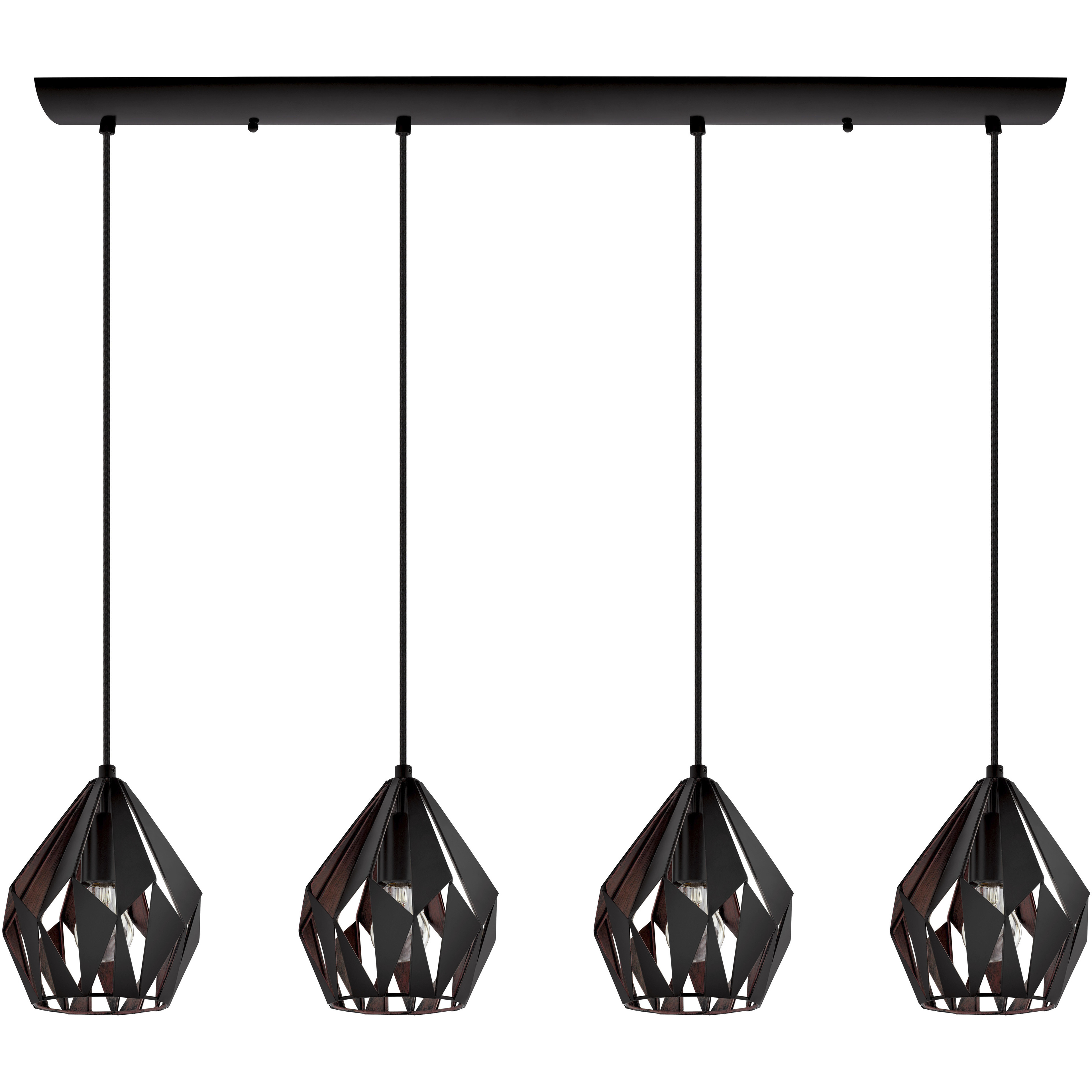Carlton 4 Light 7.2 inch Matte Black and Copper Pendant Ceiling Light