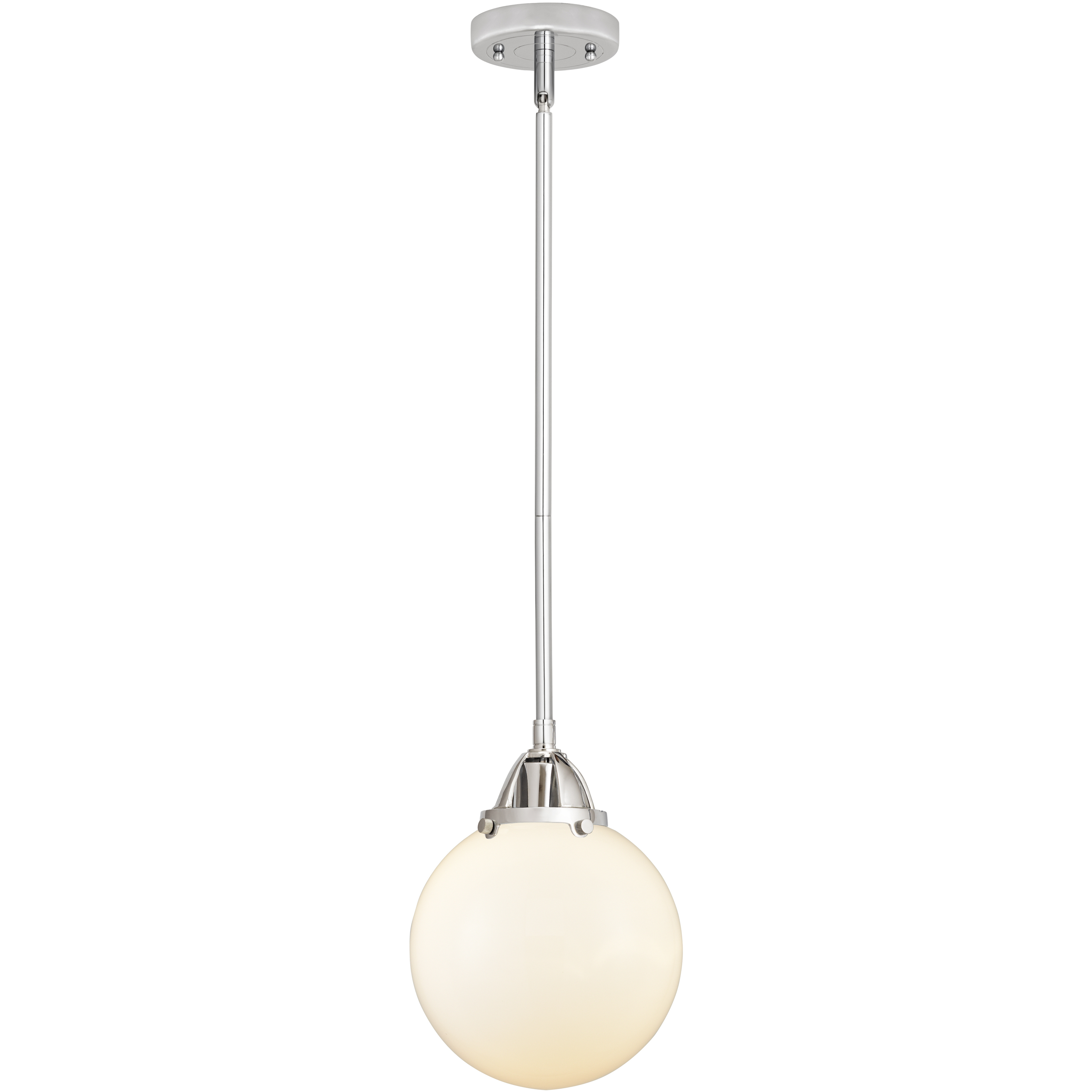 Nouveau 2 Beacon 1 Light 8 inch Polished Chrome Mini Pendant Ceiling Light in Incandescent, Matte White