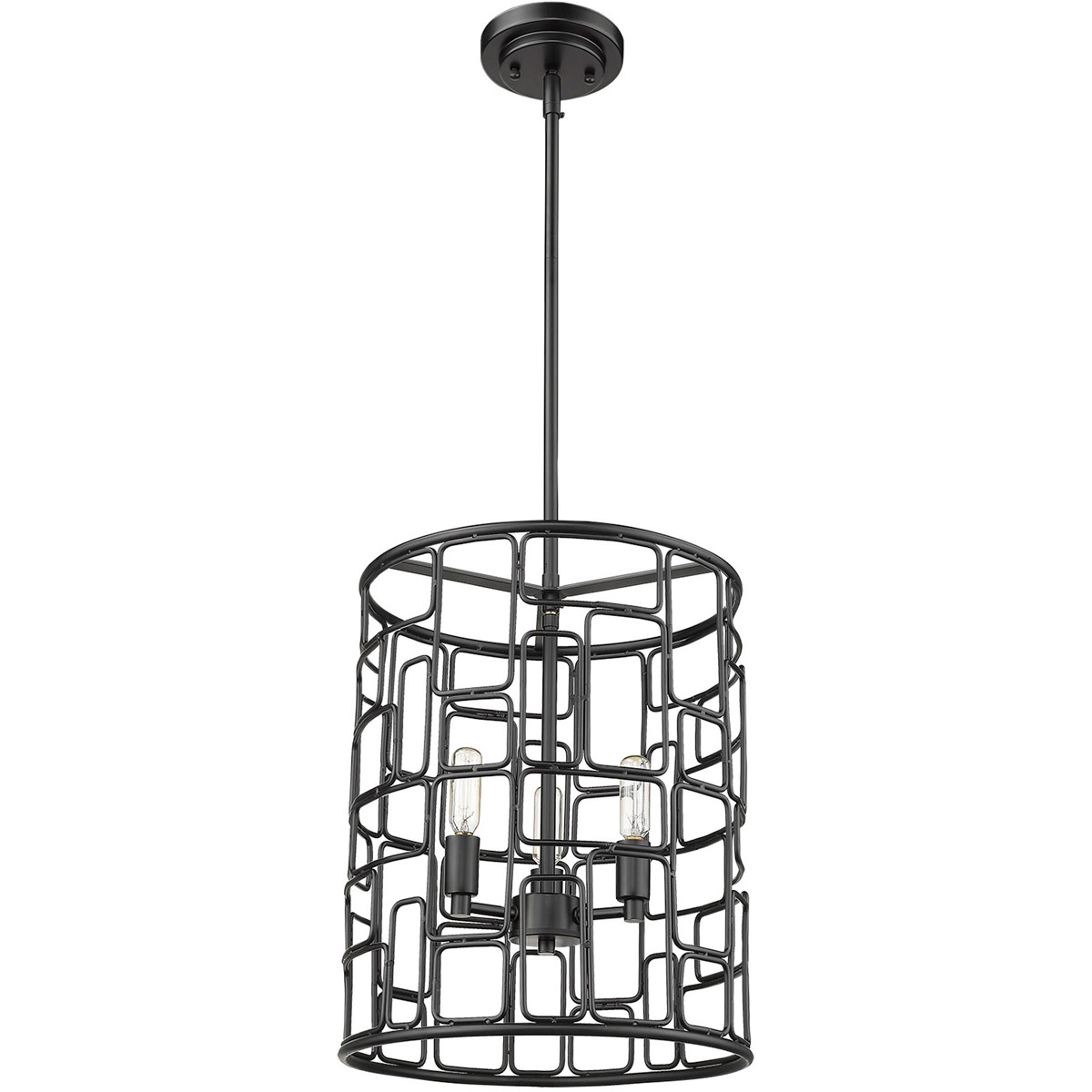 Amoret 3 Light 13 inch Matte Black Convertible Pendant Ceiling Light