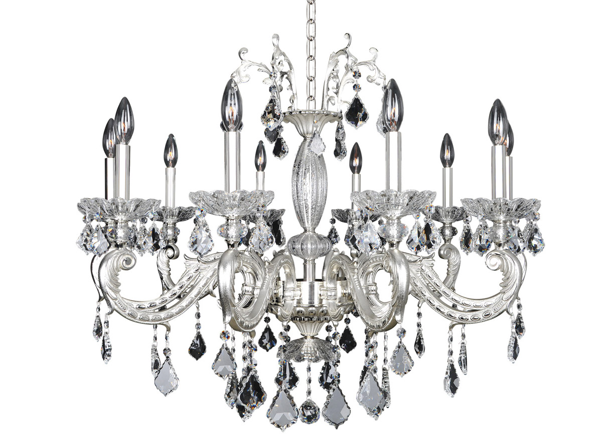 Cassella 10 Light 34 inch Two-Tone Silver Chandelier Ceiling Light
