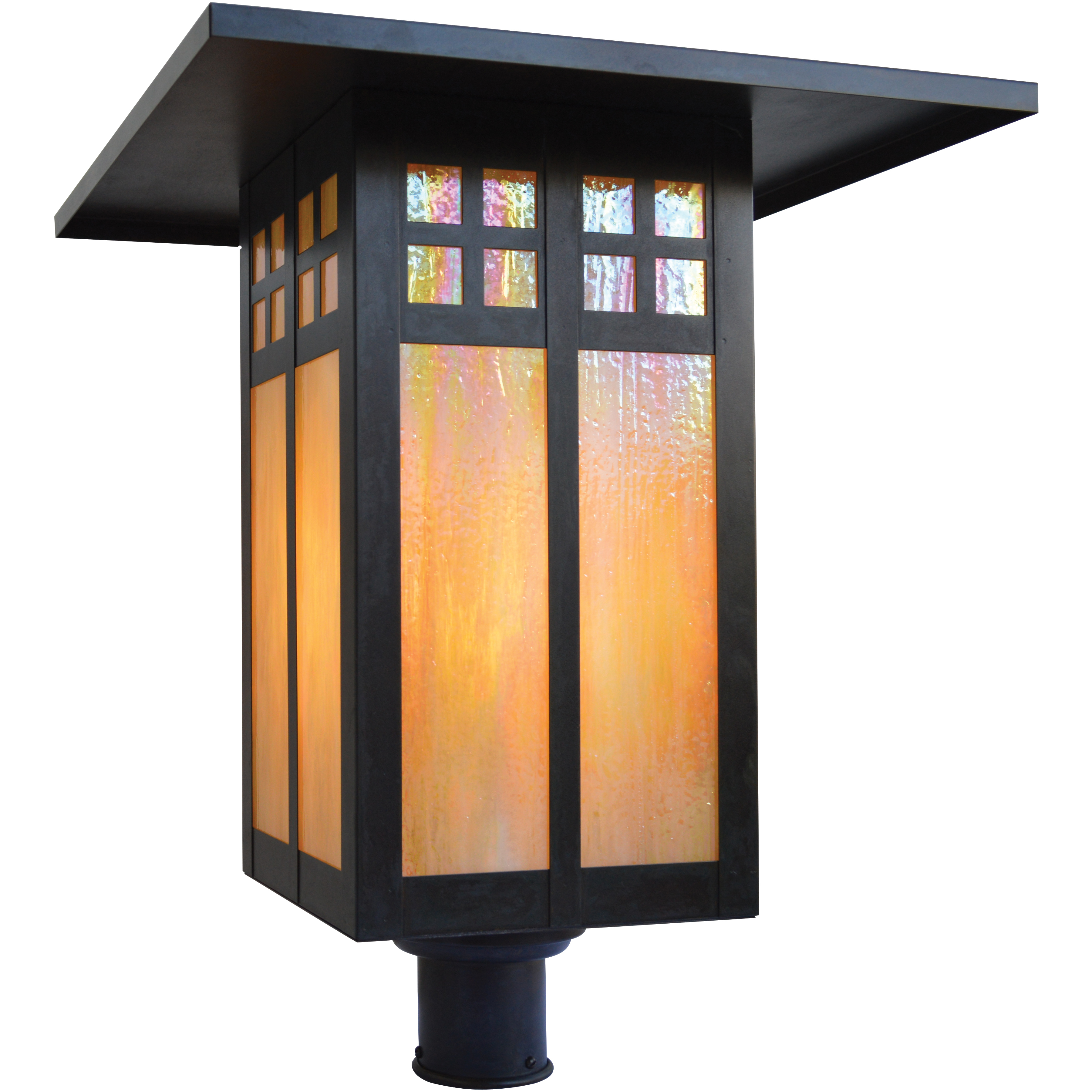 Glasgow 1 Light 18 inch Rustic Brown Post Mount in Tan
