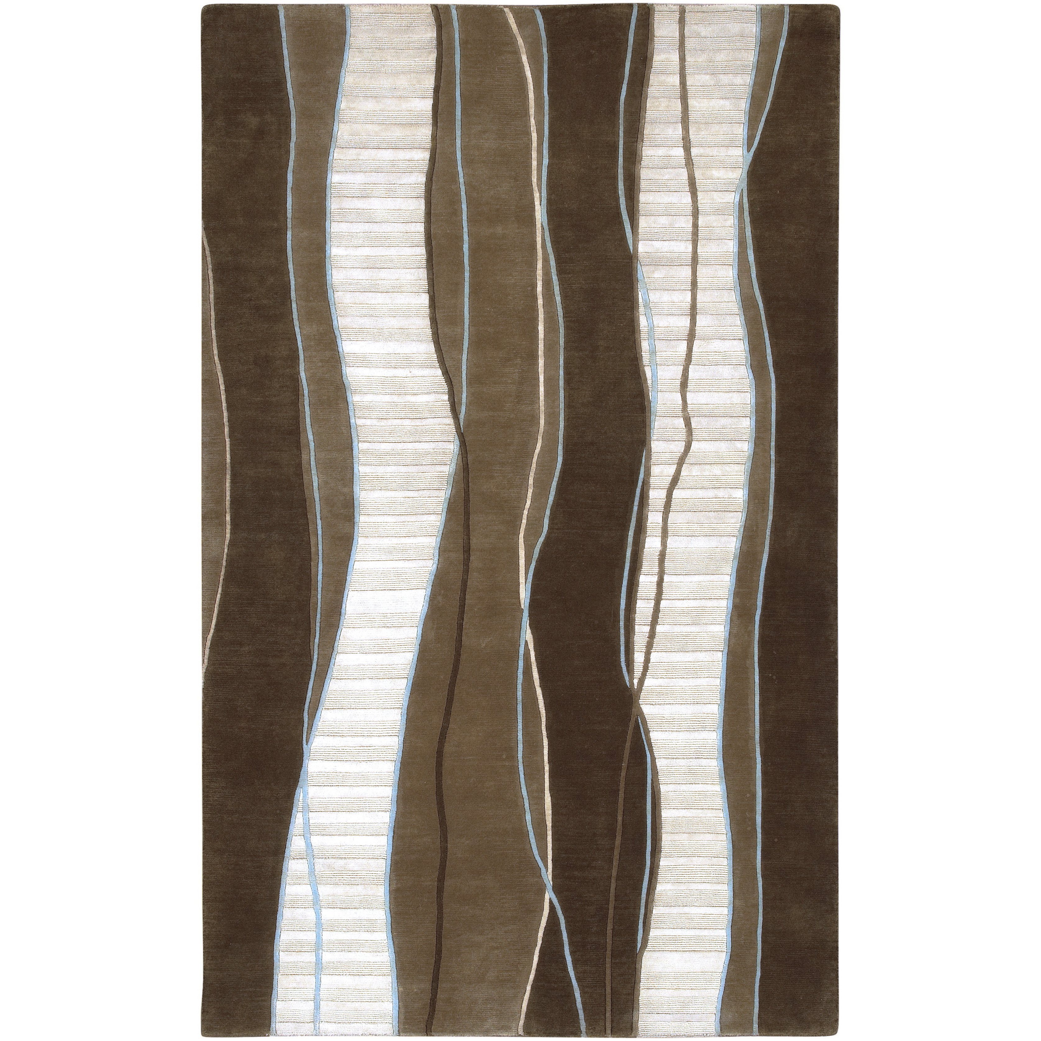 Mugal 132 X 96 inch Dark Brown, Sage, Tan Rug