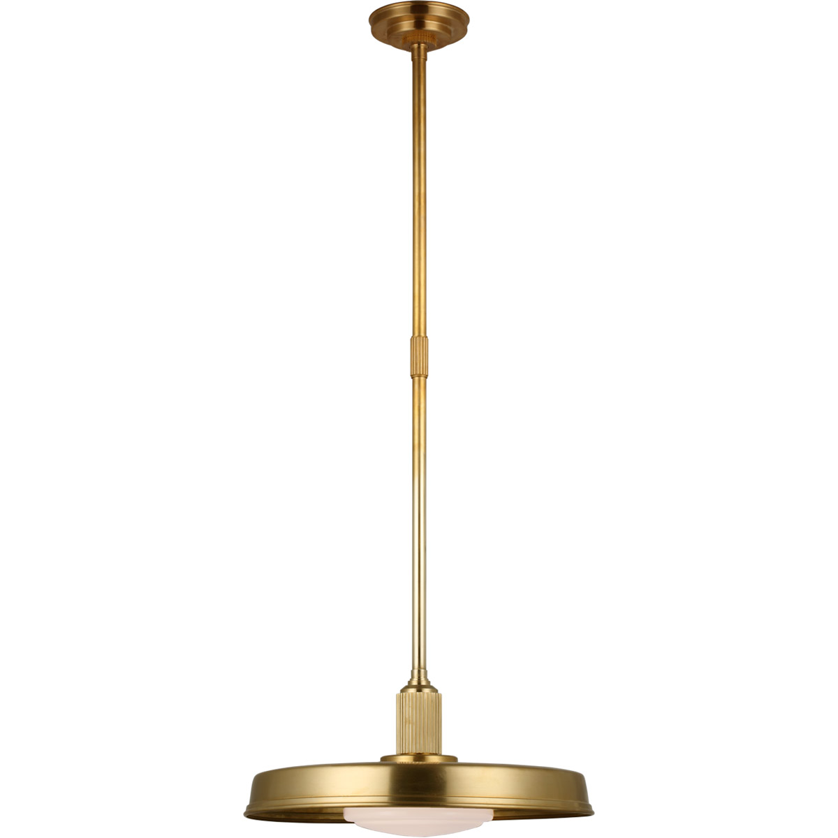 Chapman & Myers Ruhlmann LED 18 inch Antique-Burnished Brass Factory Pendant Ceiling Light