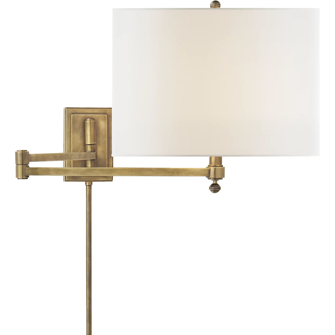 Thomas O'Brien Hudson 28.5 inch 60 watt Hand-Rubbed Antique Brass Swing Arm Sconce Wall Light in Linen