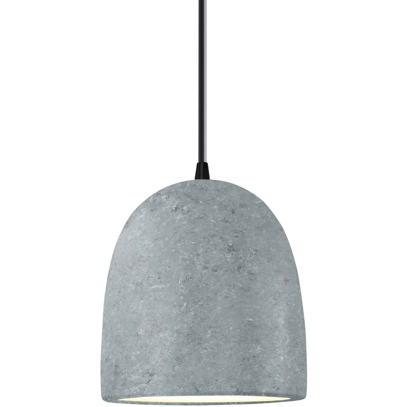 Radiance Collection - Bell Single Drop Pendant in Matte Black, Dedicated LED, Concrete, Black, Form+Finish+Function