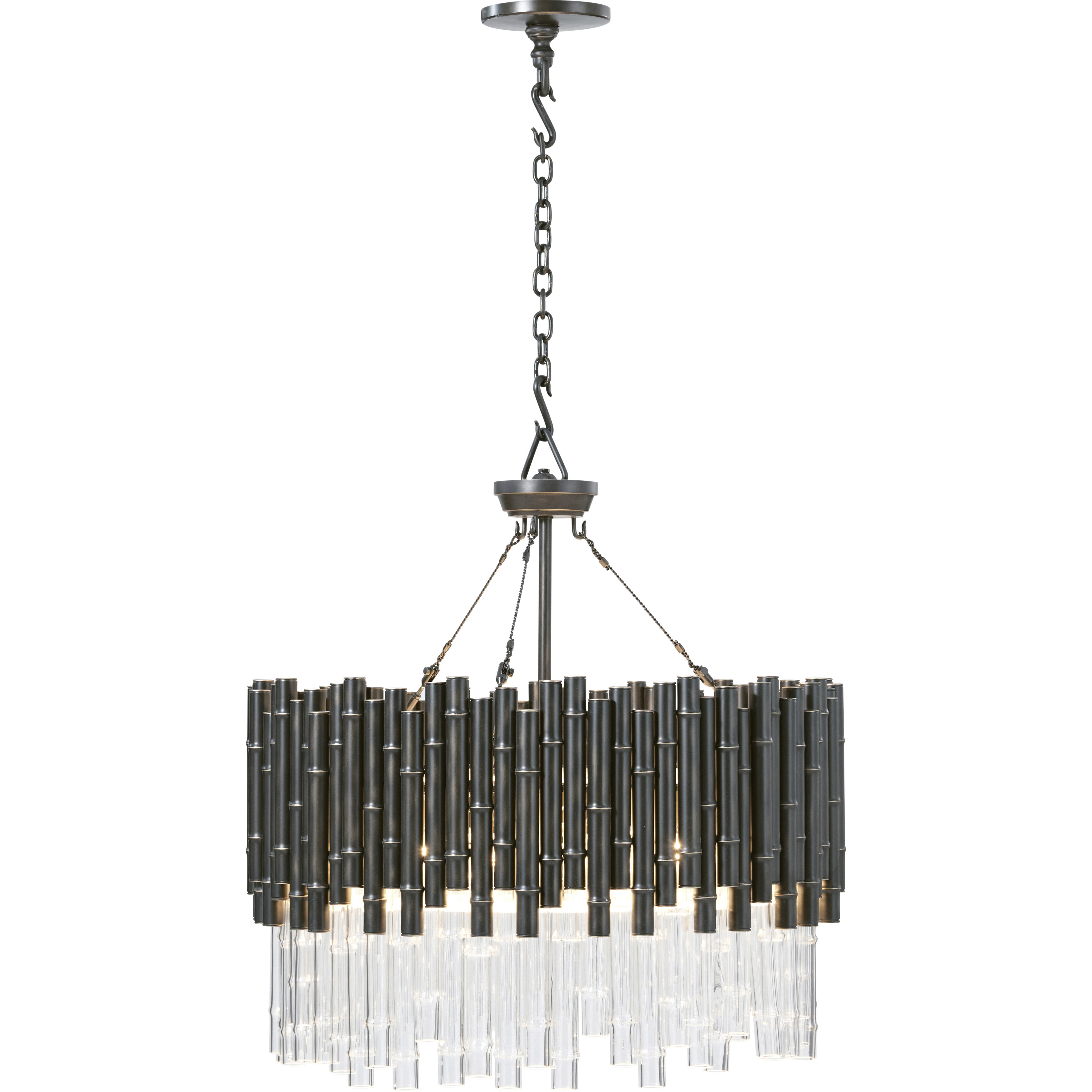 Kesden 27.75 inch Romulus Bamboo Chandelier Ceiling Light, Round, TA Illuminations
