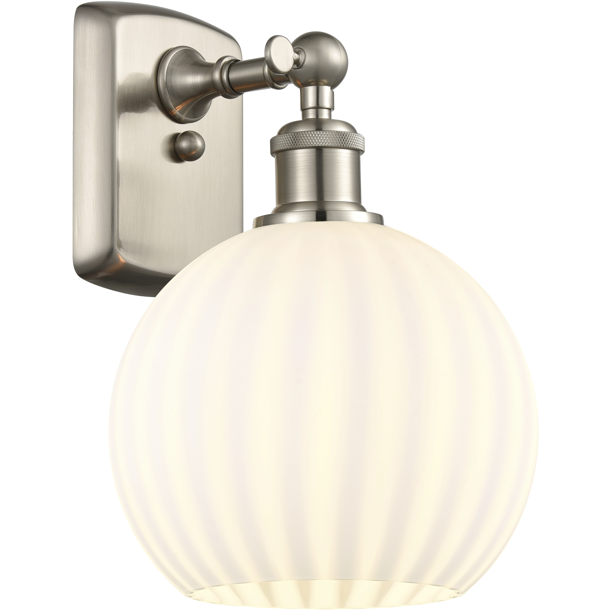 Ballston White Venetian 1 Light 8 inch Brushed Satin Nickel Sconce Wall Light