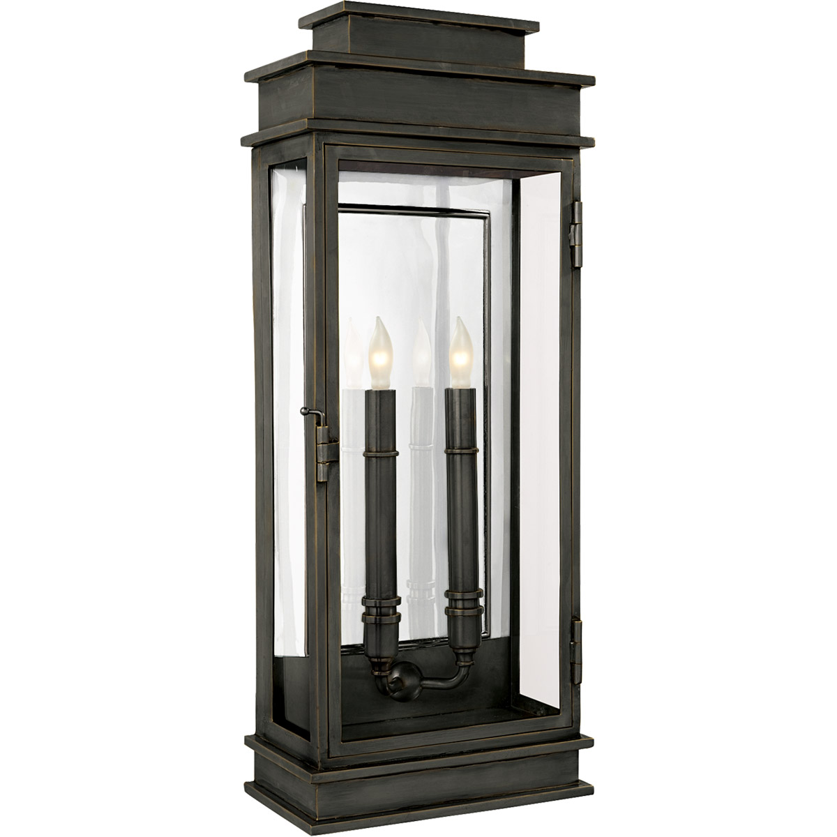 Chapman & Myers Linear Lantern 2 Light 22.5 inch Bronze Outdoor Wall Lantern