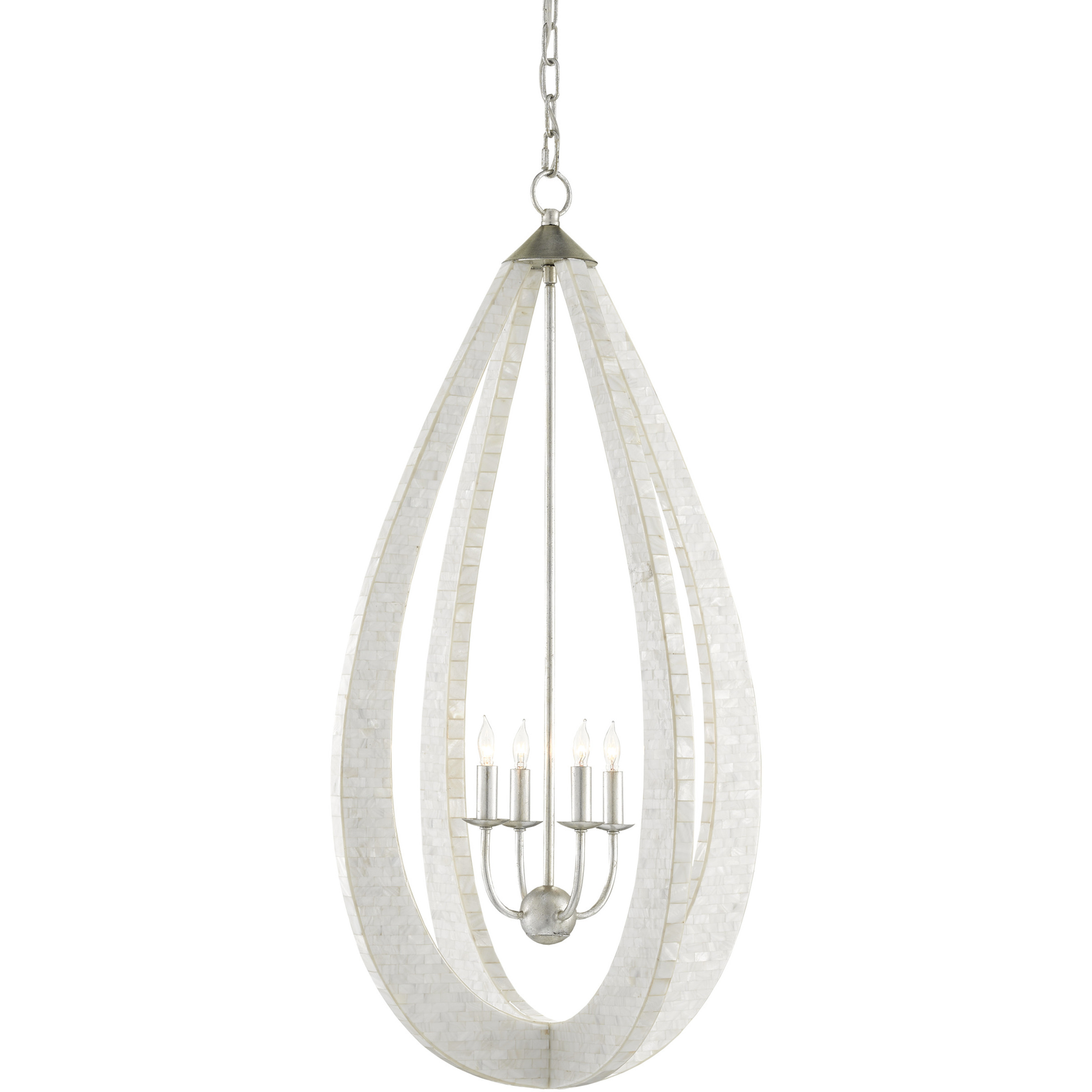 Arietta 4 Light 20.25 inch Contemporary Silver Leaf Chandelier Ceiling Light