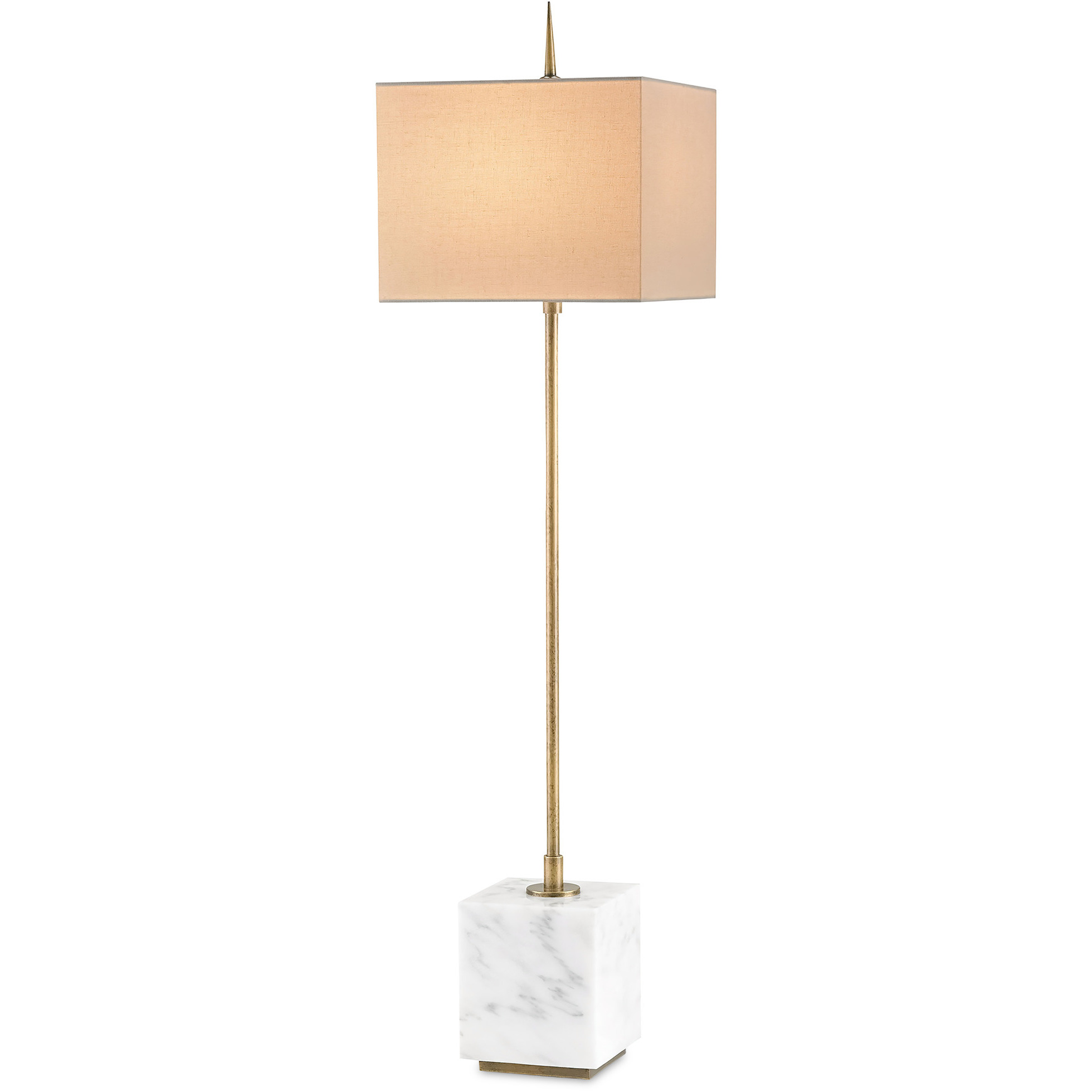 Thompson 40 inch 100 watt Brass and White Console Lamp Portable Light