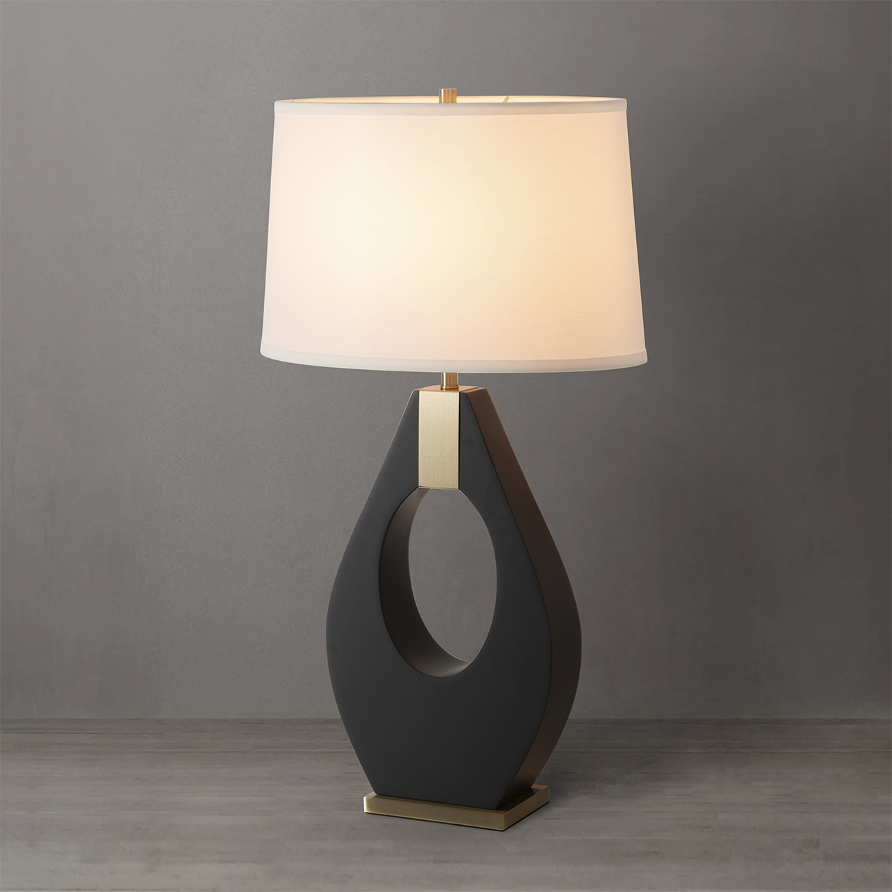 Pearson 30 inch 9 watt Pecan and Brushed Nickel Table Lamp Portable Light