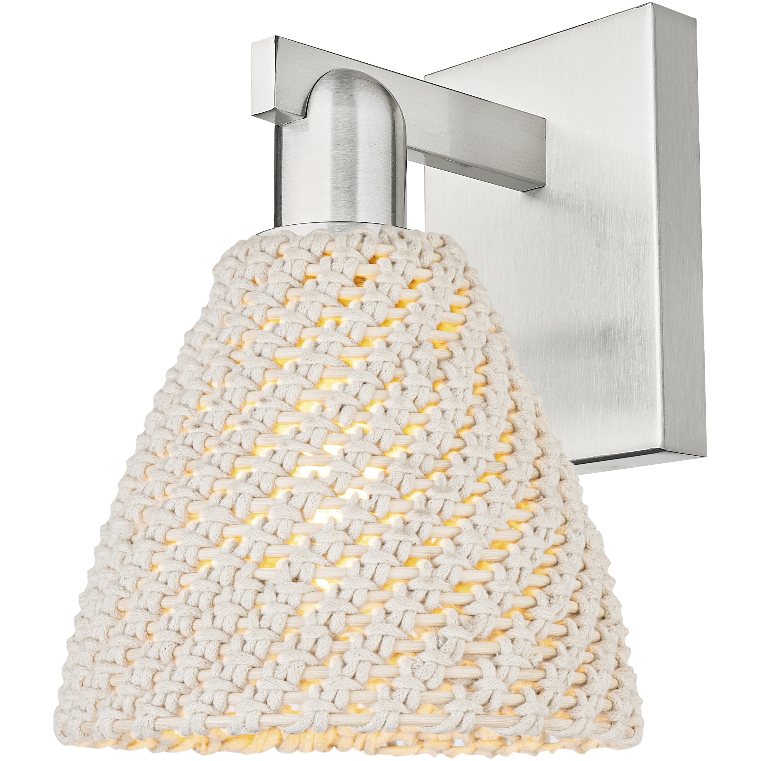 Natural Ballston Dome Sconce Wall Light in Brushed Satin Nickel
