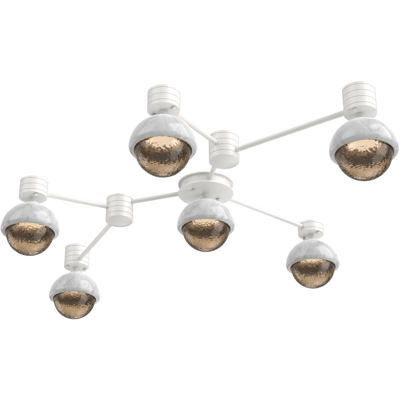 Cabochon Sconce & Flush Mount Wall Light in 3000K LED, Bronze, Salt White with White Marble, Hub & Spoke
