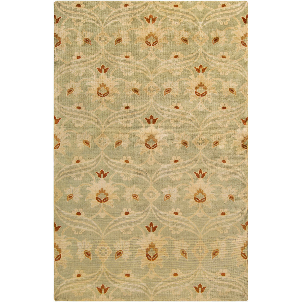 Ainsley 102 X 66 inch Lime, Burnt Orange, Wheat Rug