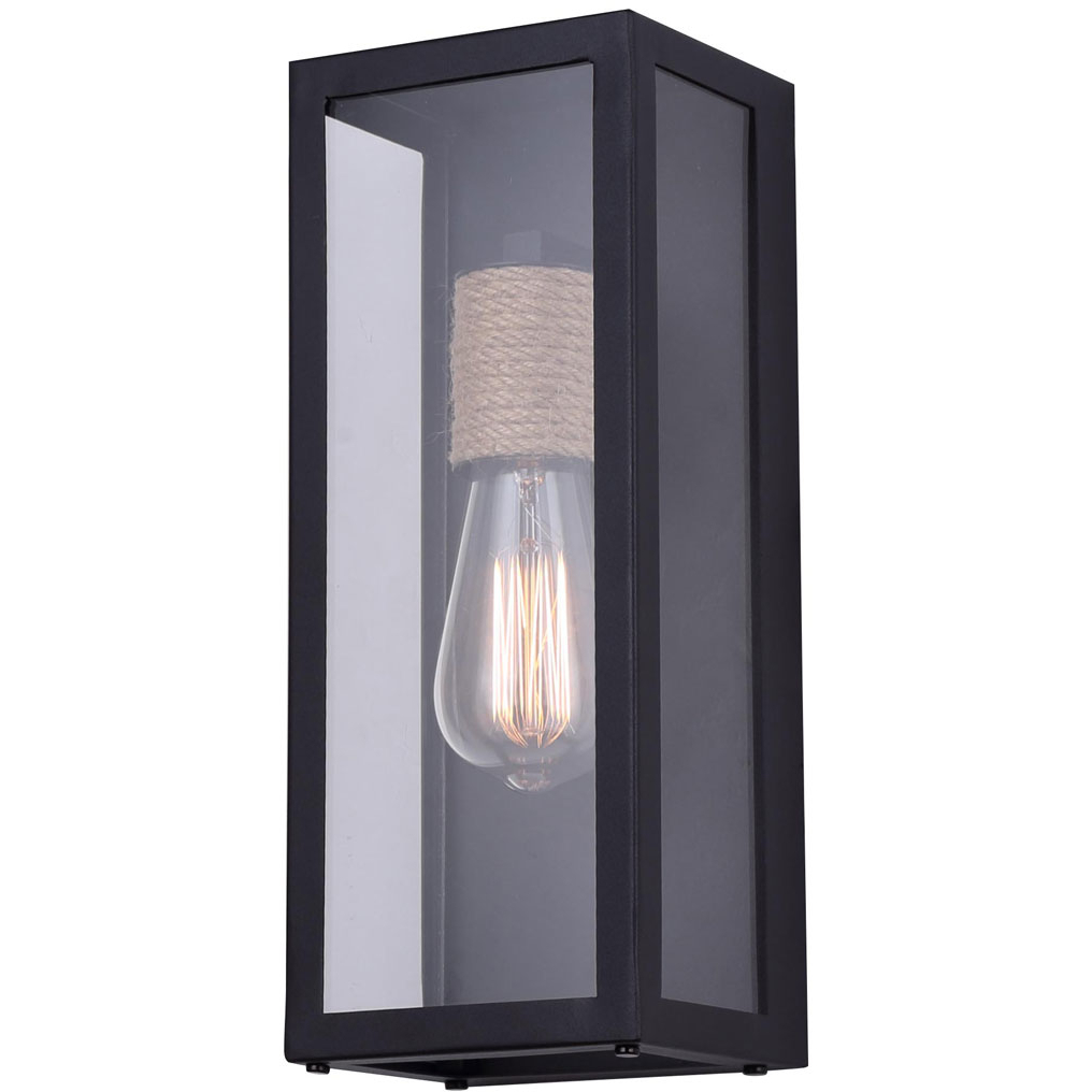 Kilian 1 Light 13 inch Black/Rope Outdoor Down Light