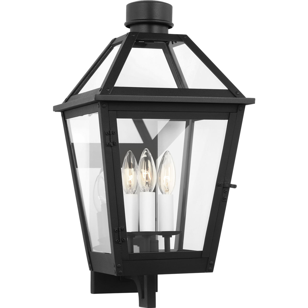 C&M by Chapman & Myers Hyannis 3 Light 20.25 inch Textured Black Outdoor Wall Lantern