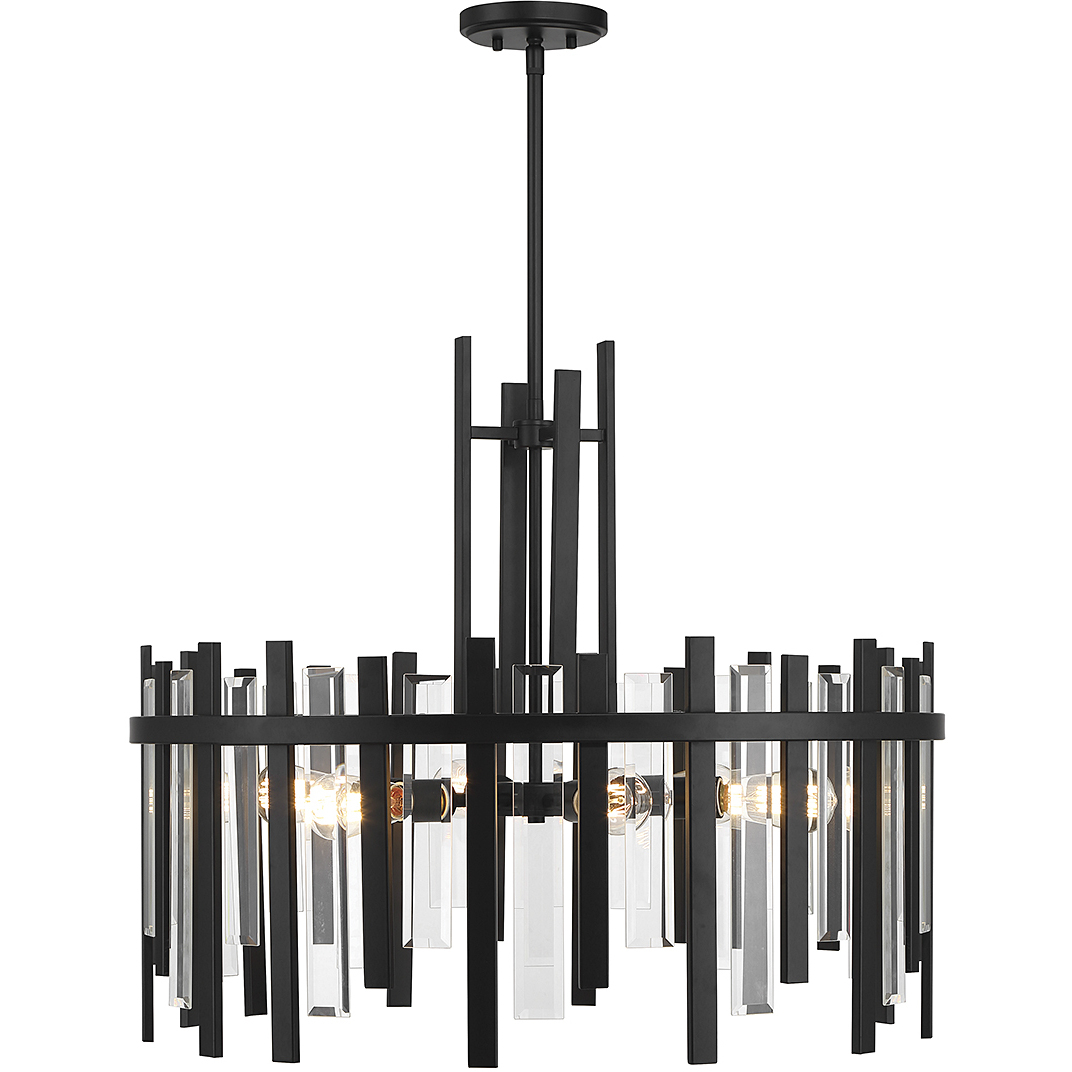 Guillford 6 Light 30 inch Matte Black Pendant Ceiling Light, Lighting One