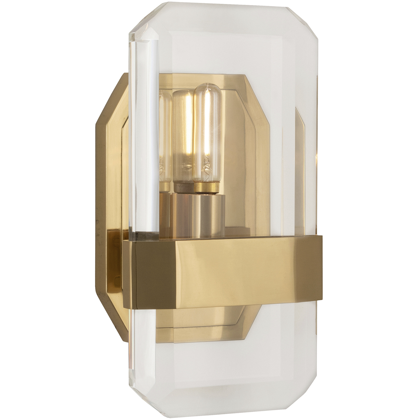 Jacqueline 1 Light 5.88 inch Modern Brass Finish with Clear Crystal ADA Wall Sconce Wall Light