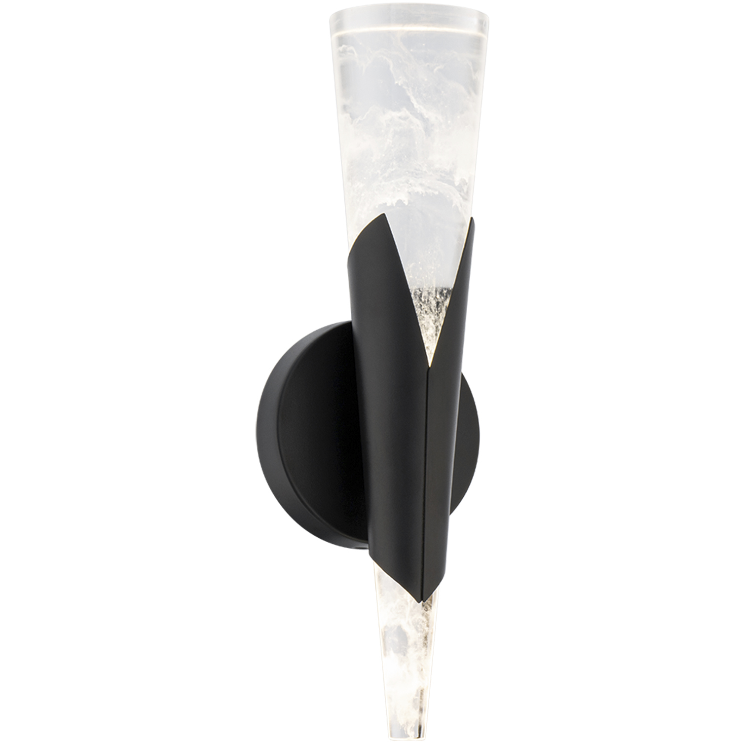 Kilt 1 Light Black ADA Wall Sconce Wall Light in 4000K