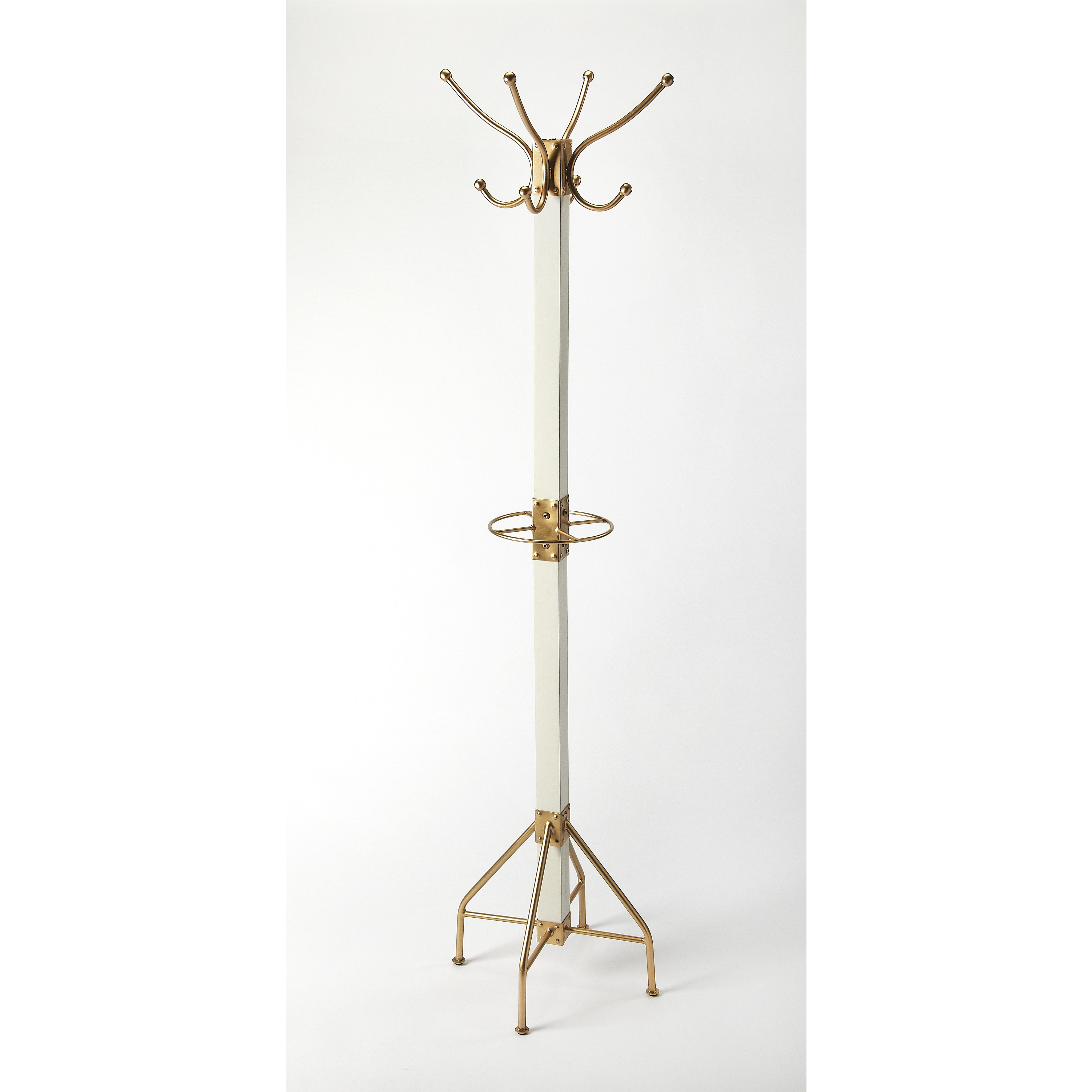 Butler Loft Logan Square  White & Gold Costumer/Hall Tree