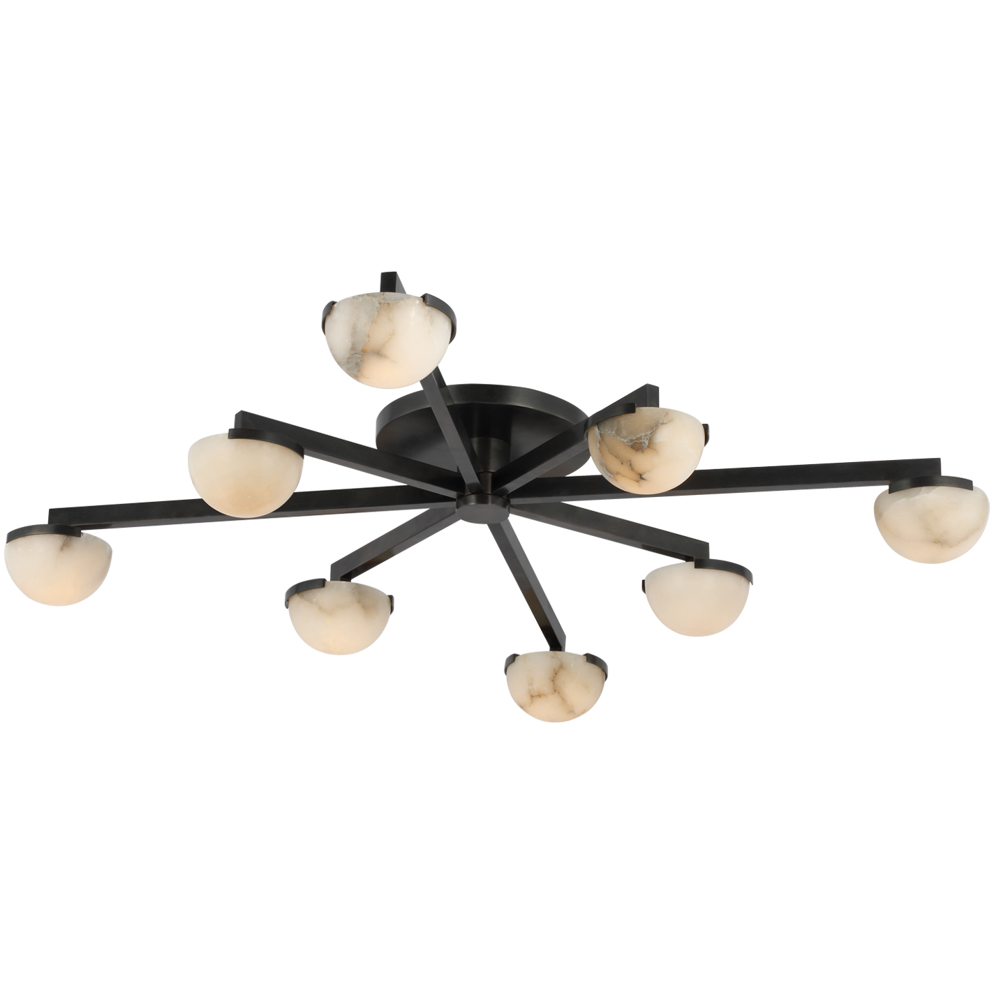 Kelly Wearstler Pedra LED 36 inch Bronze Staggered Arm Flush Mount Ceiling Light, Large