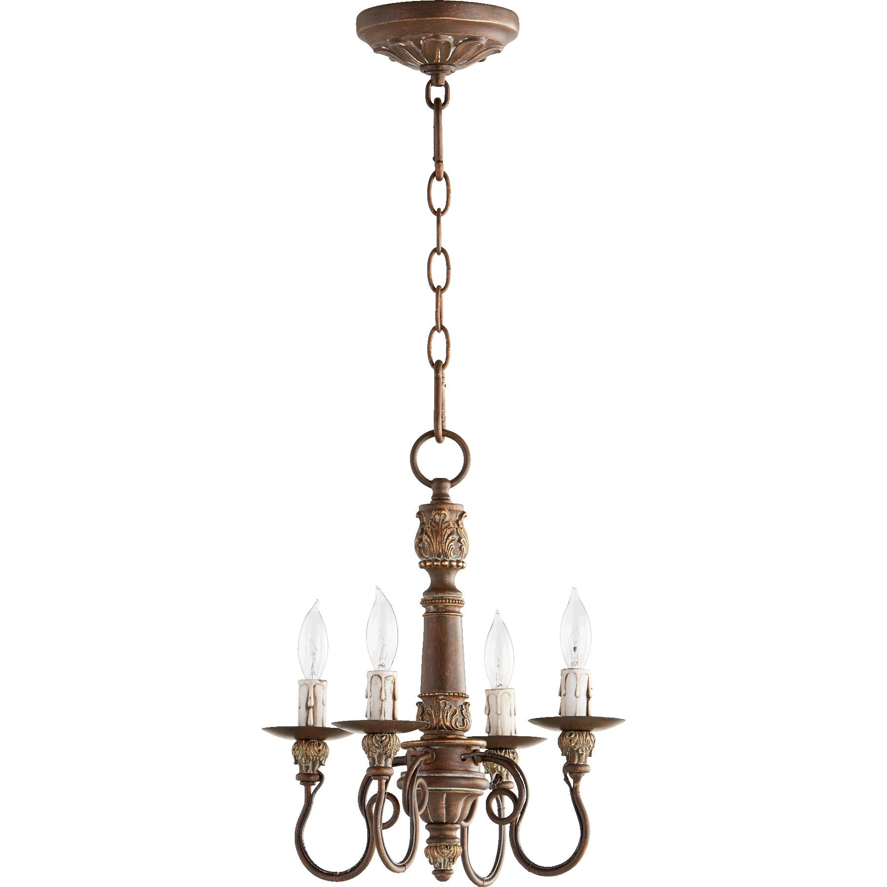 Salento 4 Light 12.5 inch Vintage Copper Mini Chandelier Ceiling Light