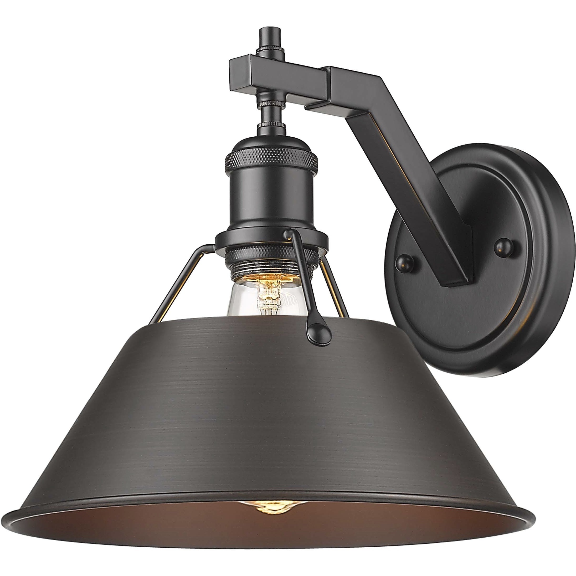 Yep Orwell 1 Light 10 inch Matte Black Wall Sconce Wall Light in Rubbed Bronze, Damp