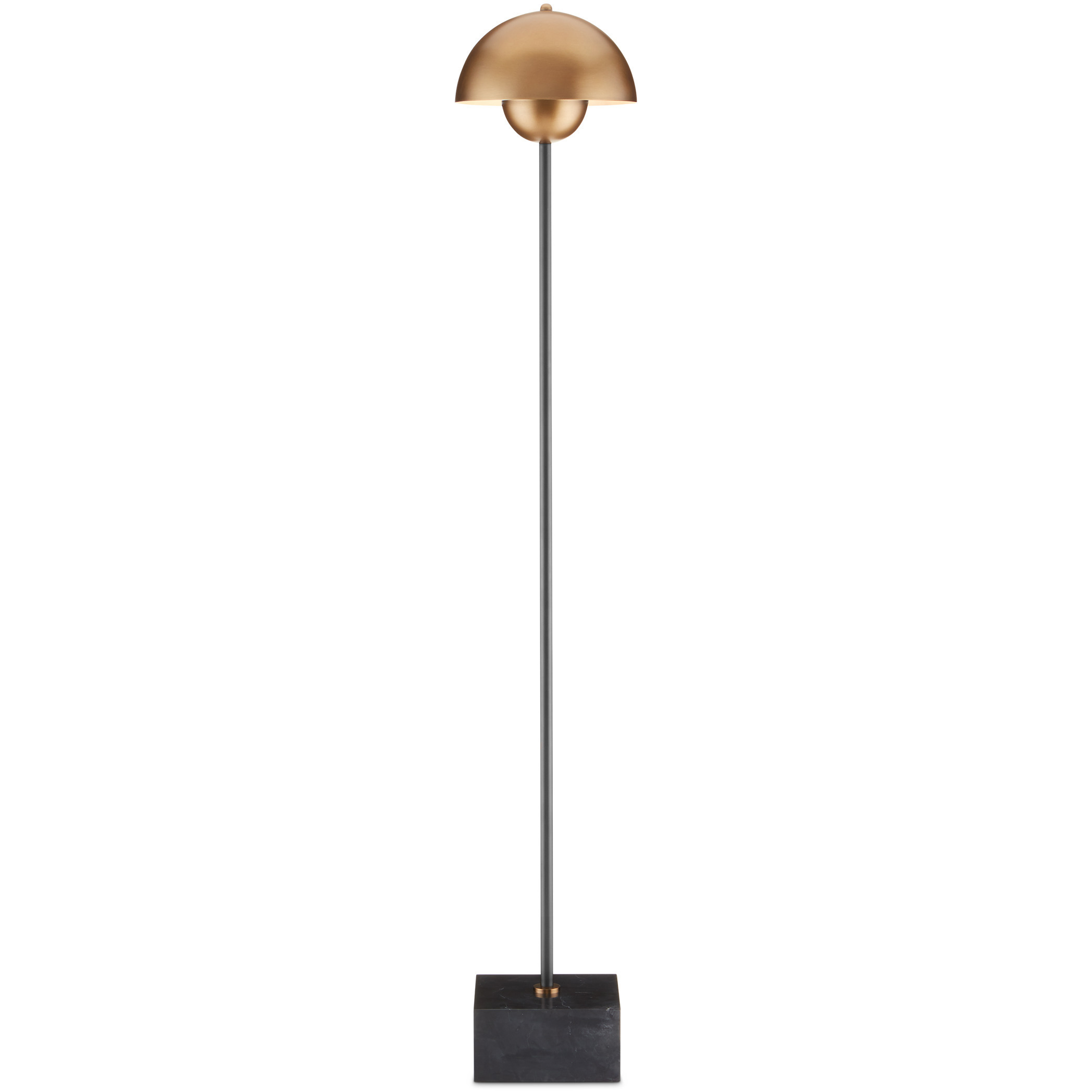 La Rue 58 inch 7 watt Brushed Brass and Black Floor Lamp Portable Light