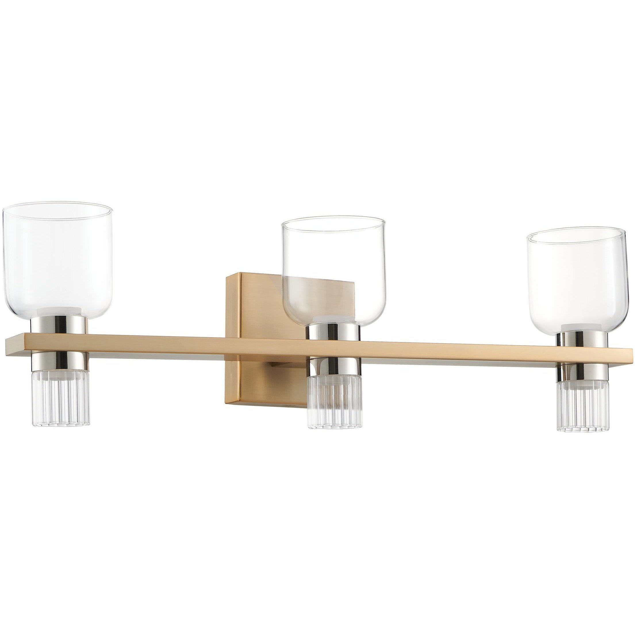 Amelia LED 24 inch Champagne Gold and Polished Nickel Vanity Light Wall Light