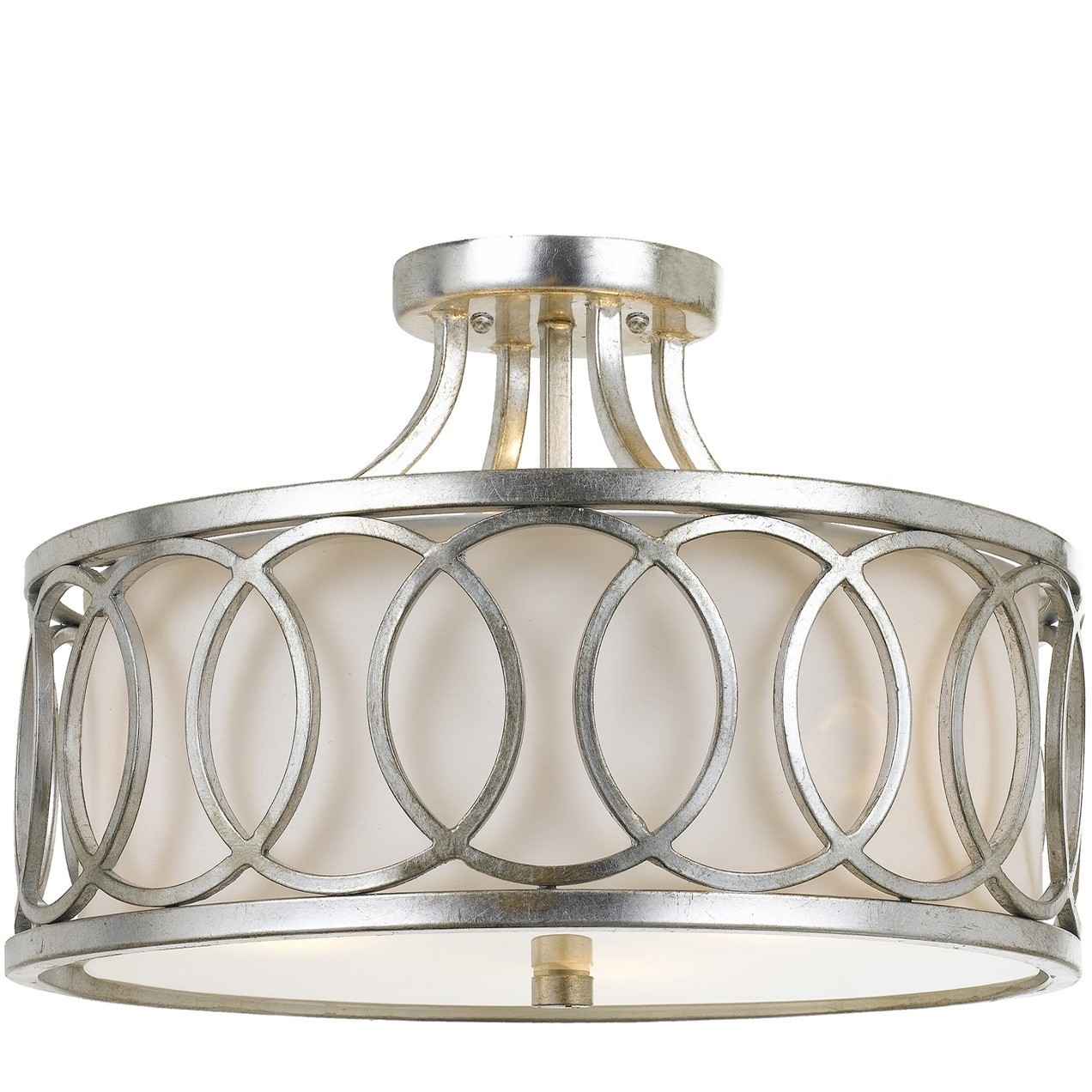 Graham 3 Light 15 inch Antique Silver Semi Flush Ceiling Light
