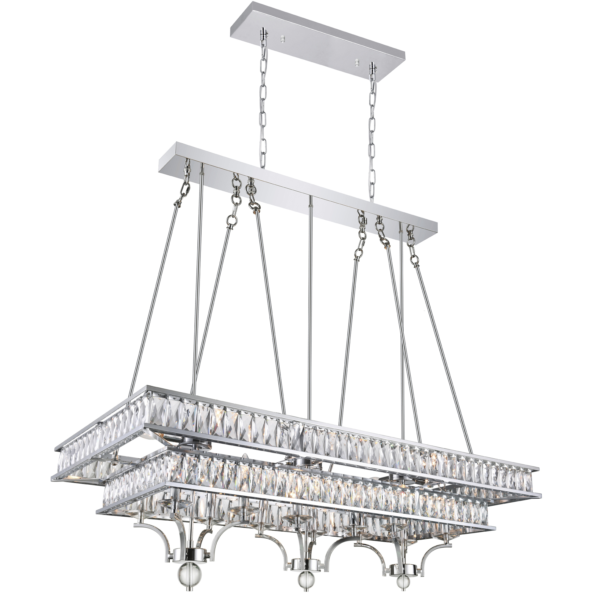 Shalia 20 Light 47 inch Chrome Island/Pool Table Light Ceiling Light