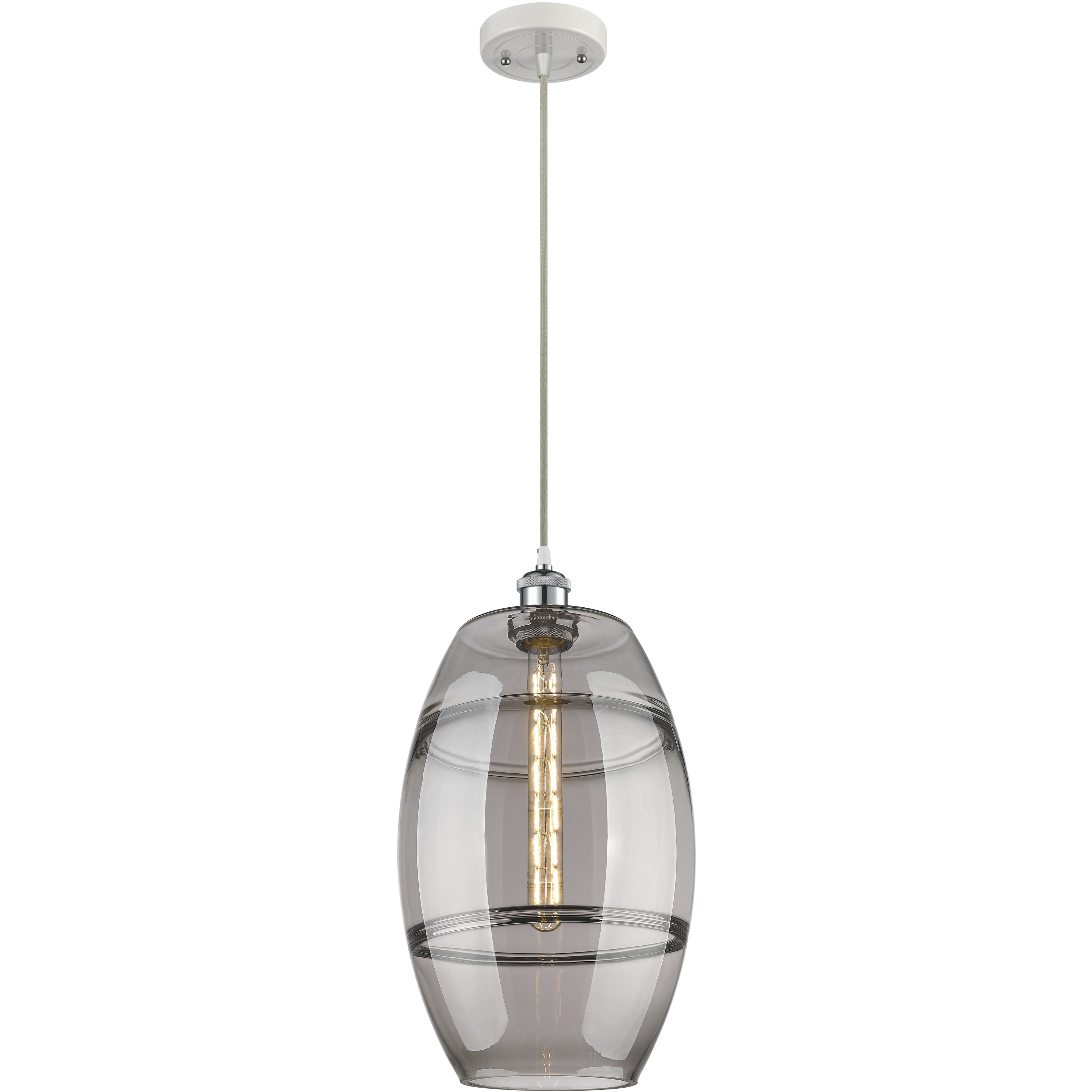 Ballston Vaz 1 Light 10 inch White Polished Chrome Cord Hung Mini Pendant Ceiling Light