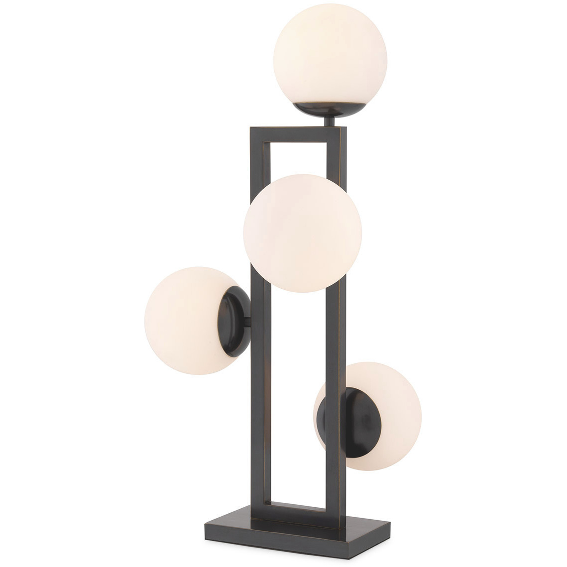 Pascal 25.79 inch 5 watt Bronze Highlight and White Glass Table Lamp Portable Light
